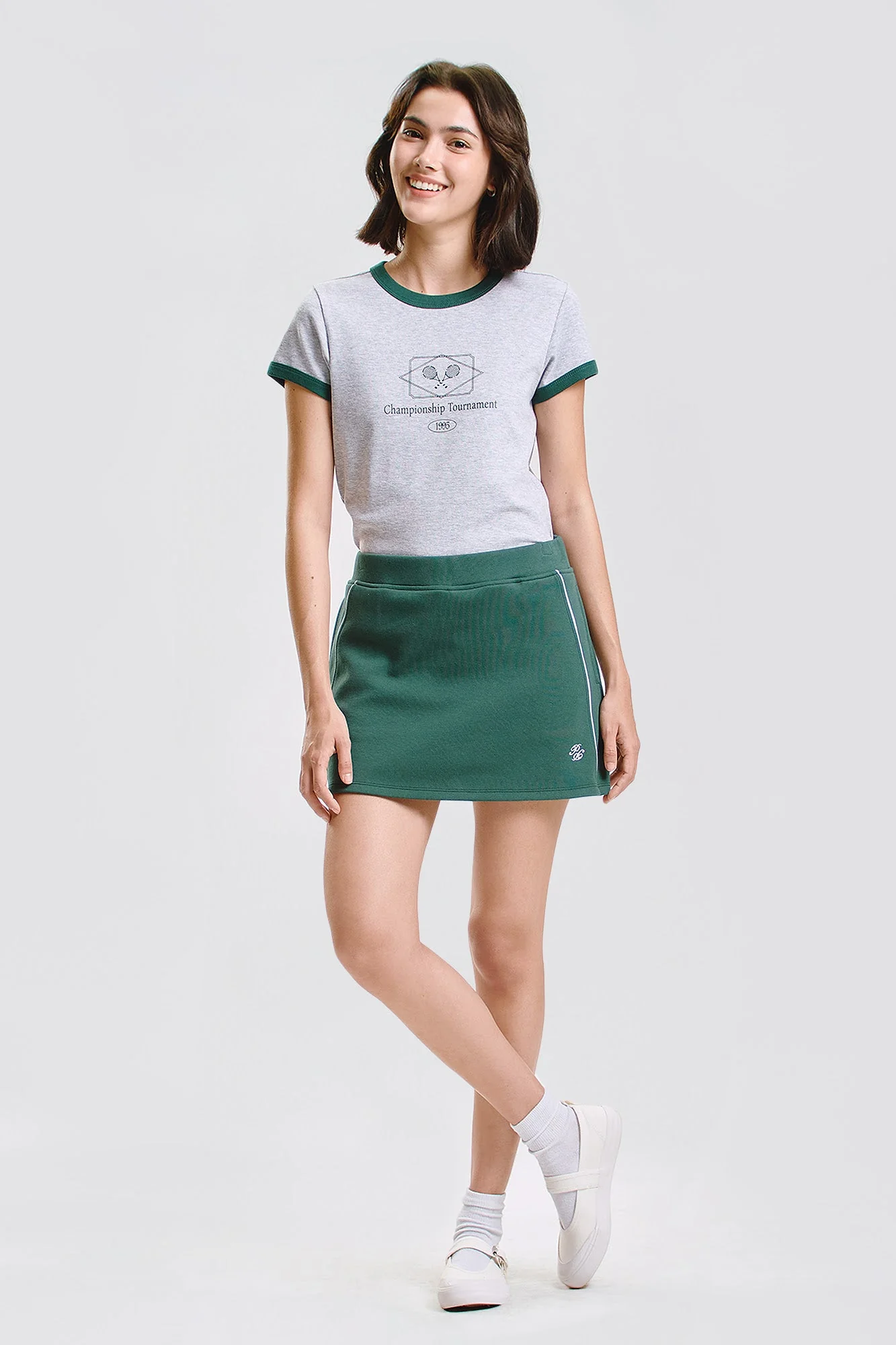 A-Line Skort with Side Piping Detail - Image 10