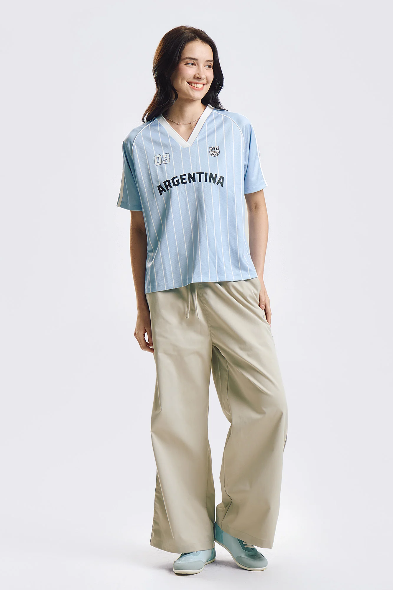 Argentina Loose Striped Mesh Top - Image 4