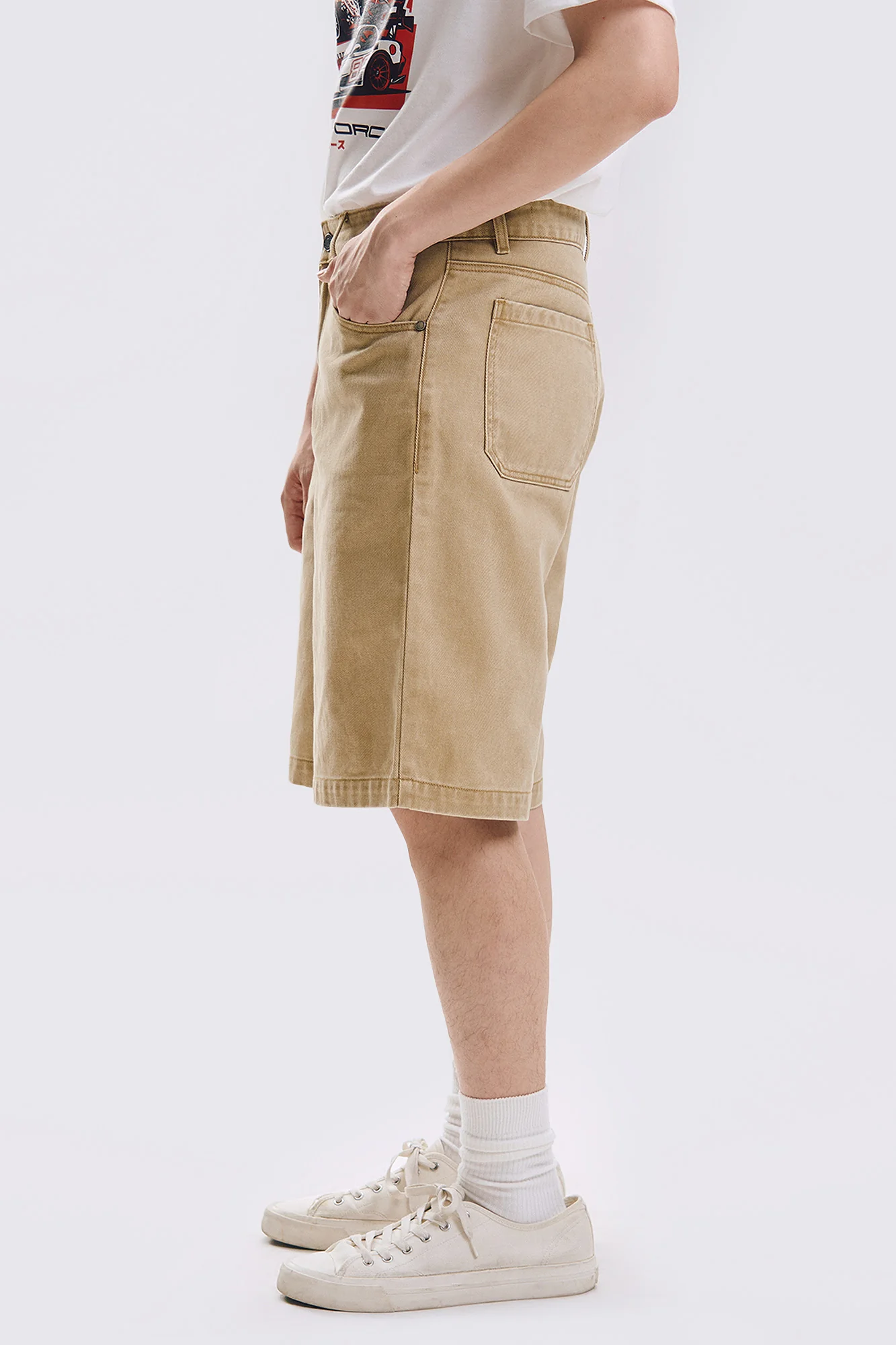 Baggy Fit Colored Denim Shorts - Image 3
