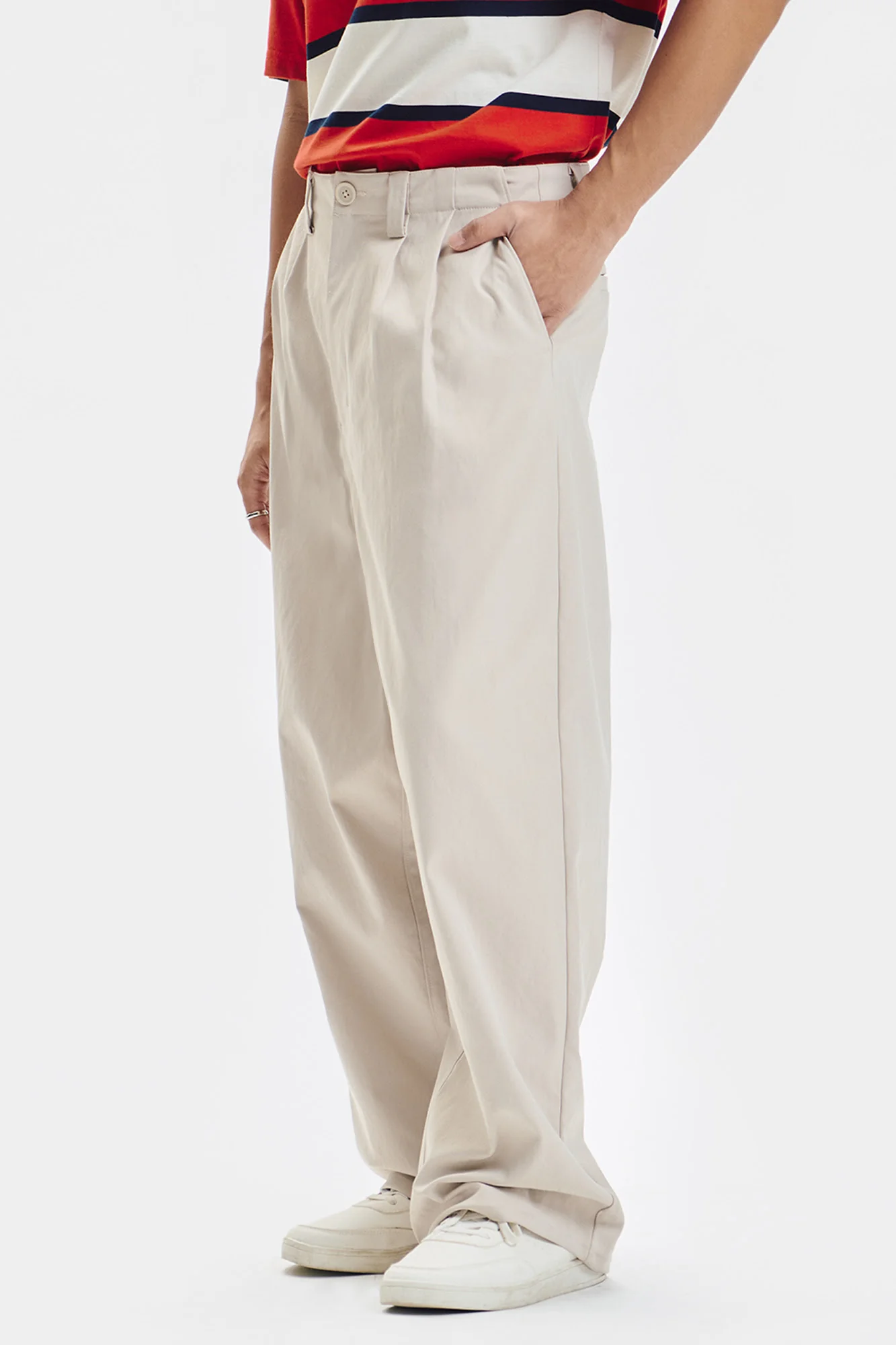 Baggy Fit Cotton Twill Pants - Image 4