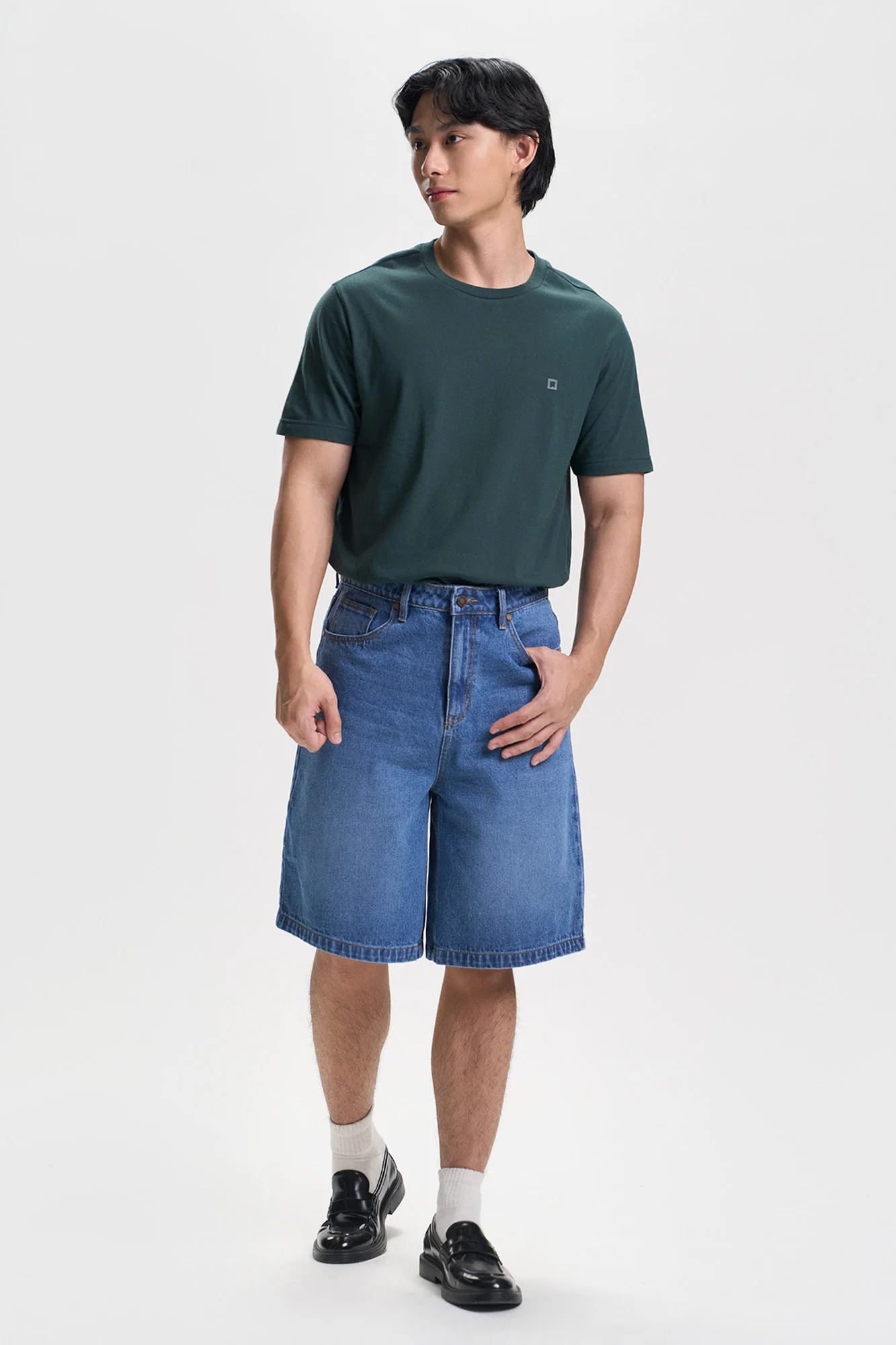Baggy Fit Denim Shorts - Image 5