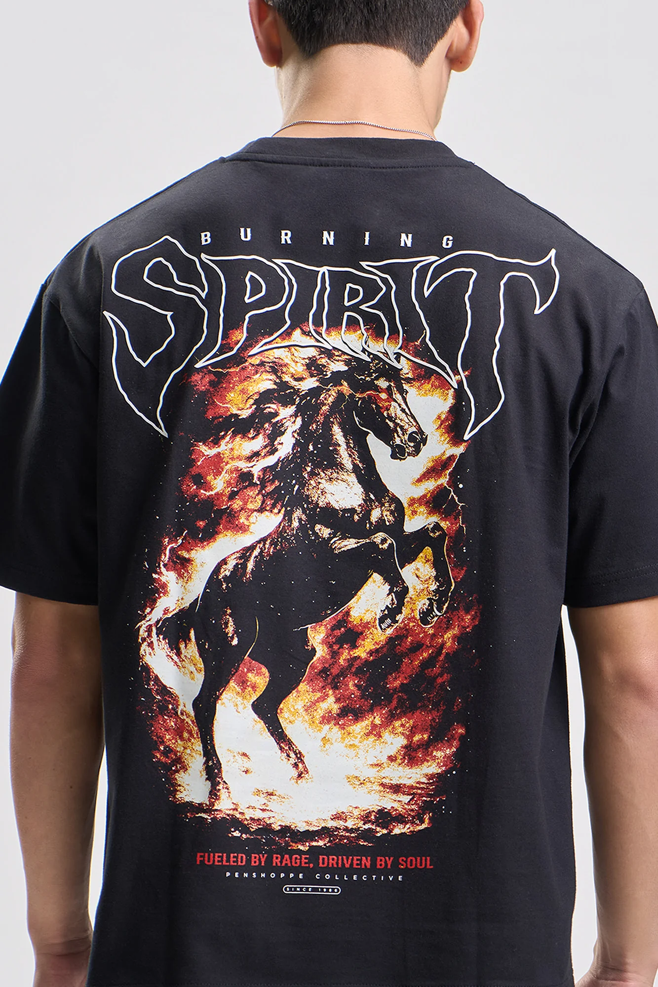 Burning Spirit Relaxed Graphic T-Shirt - Image 4