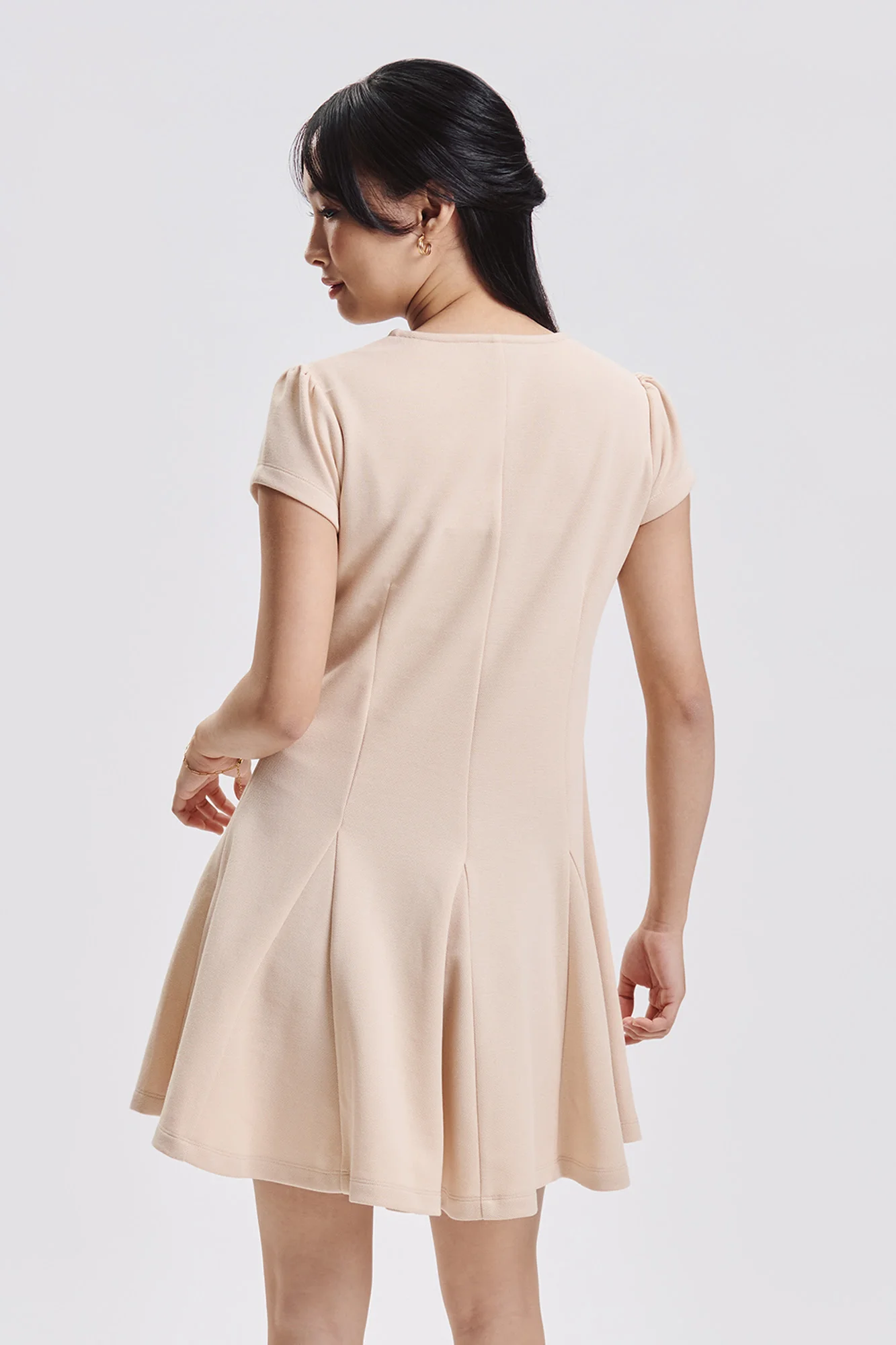 Cap Sleeve Box Pleat Mini Dress - Image 3