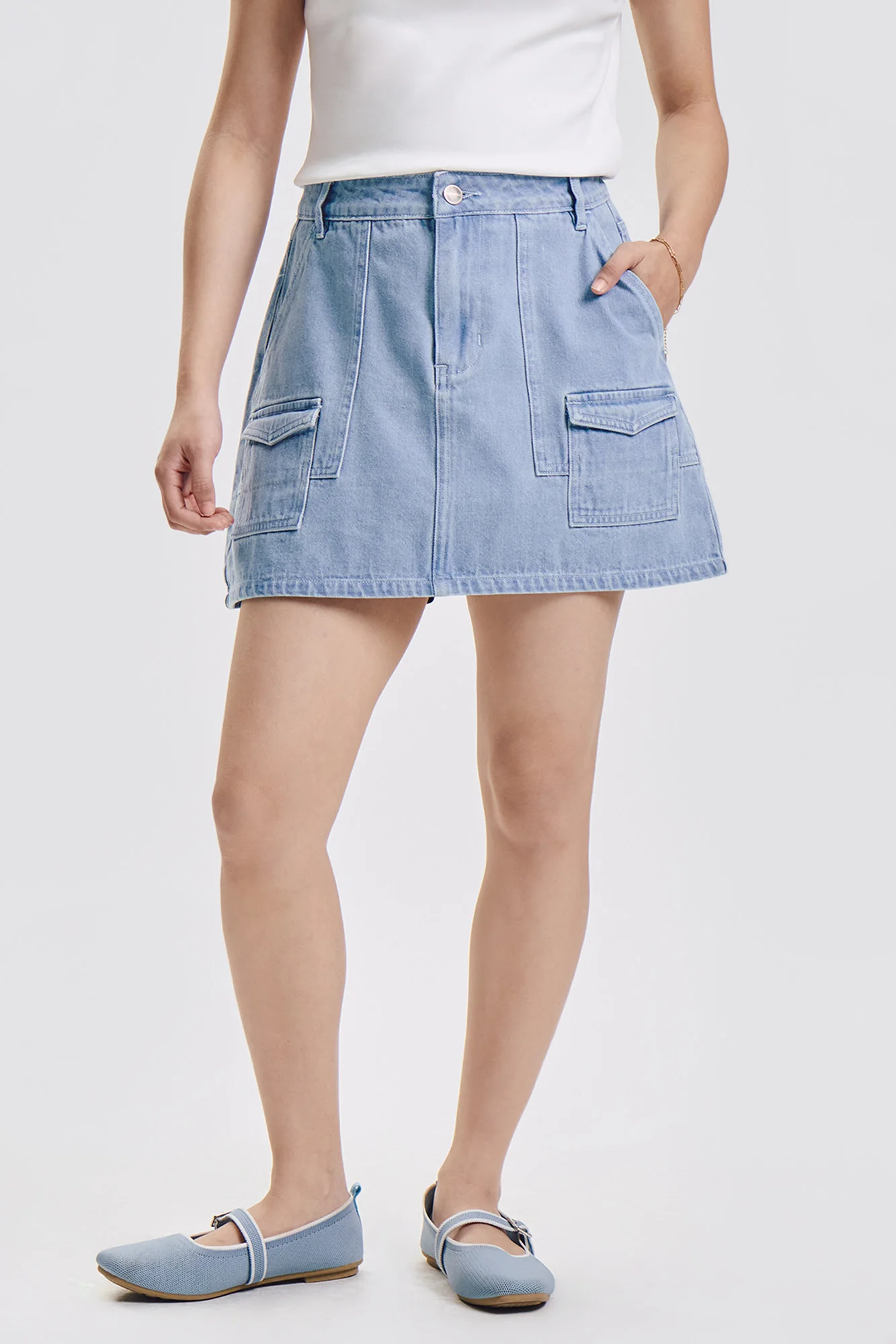 Cargo Denim Skirt