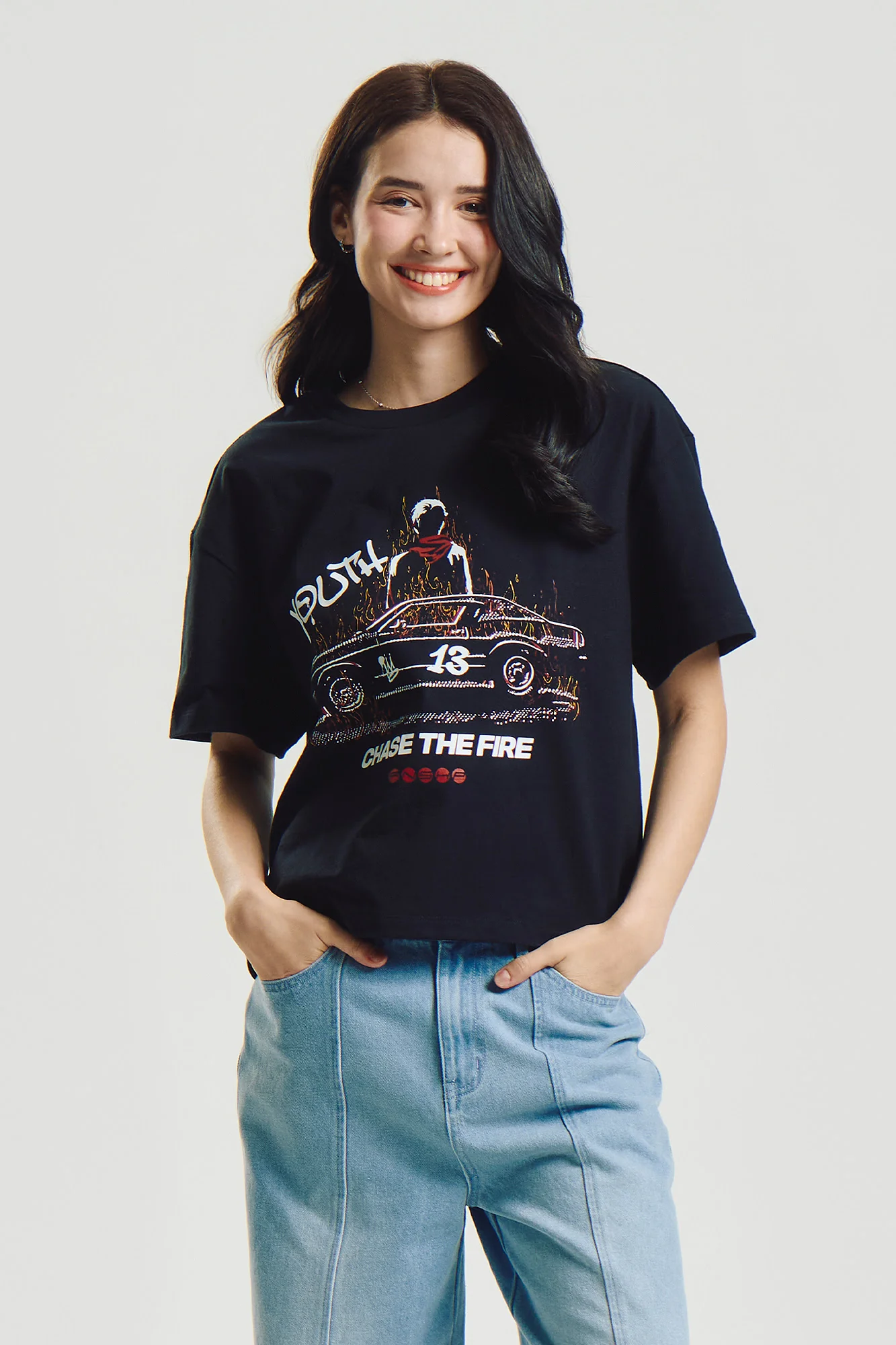 Chase The Fire Loose Graphic T-Shirt