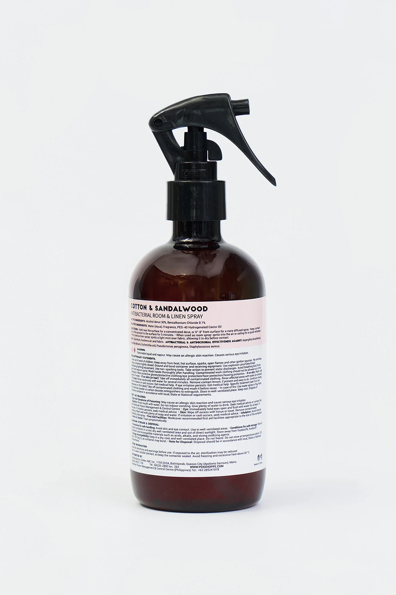 Cotton and Sandalwood Antibacterial Room and Linen Spray - Image 3