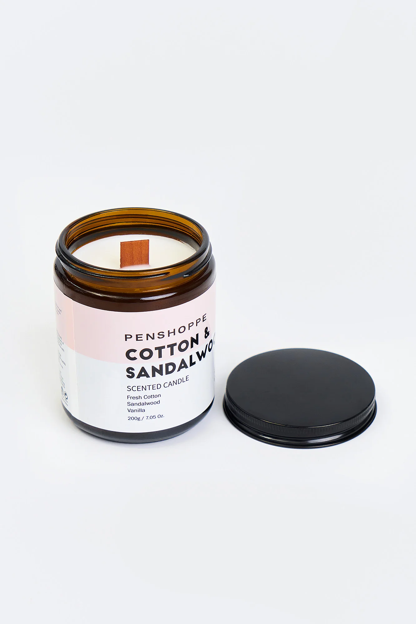 Cotton & Sandalwood Scented Candle - Image 2