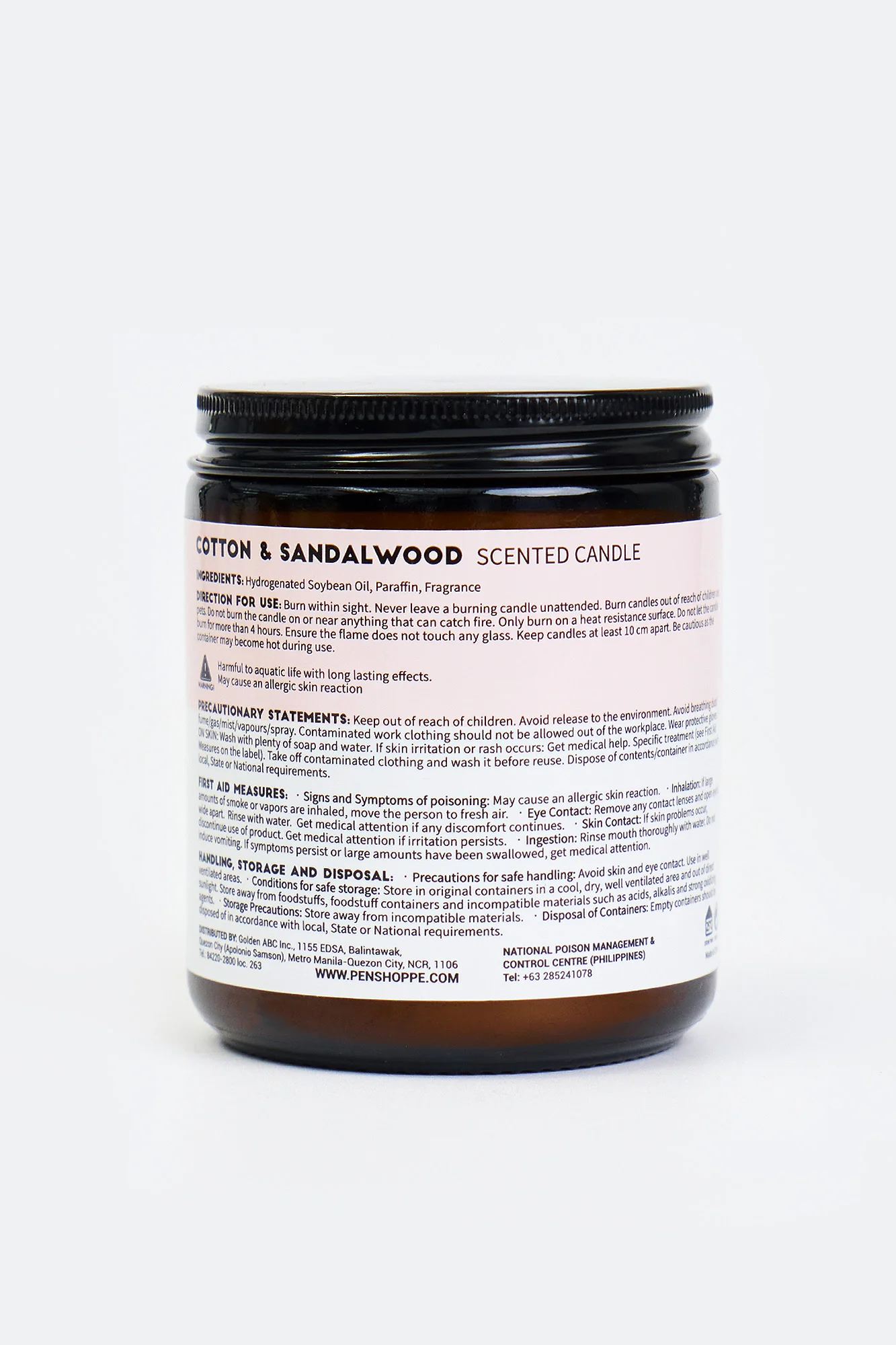 Cotton & Sandalwood Scented Candle - Image 3
