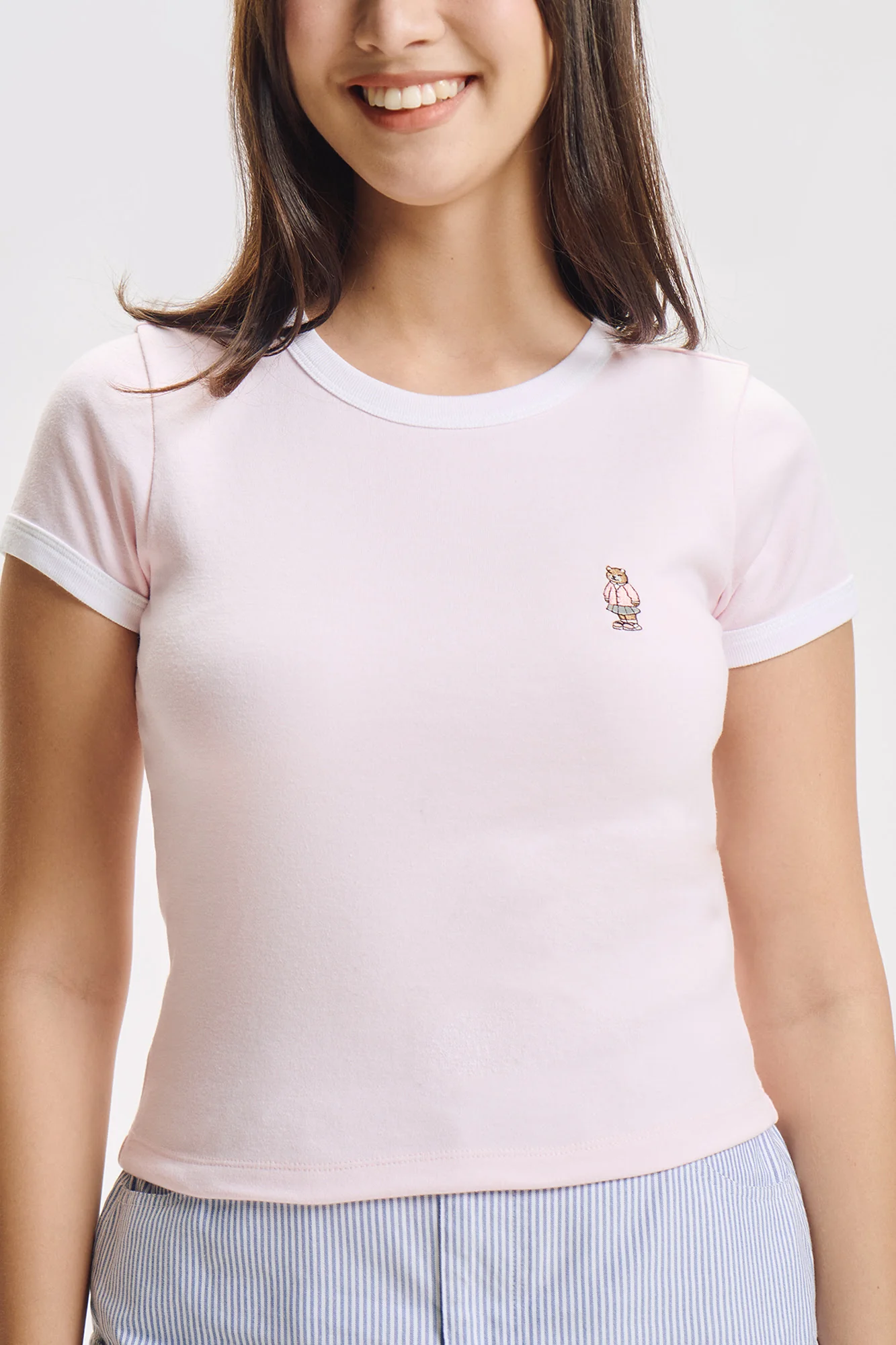 Crew Bear Slim Ringer Graphic T-Shirt - Image 2
