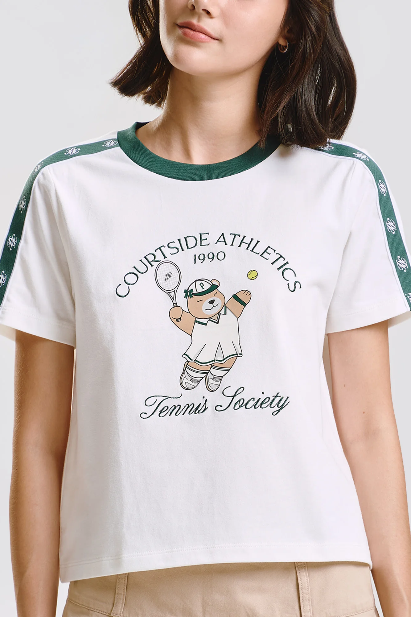 Crew Courtside Classics Boxy Ringer Graphic T-Shirt - Image 2