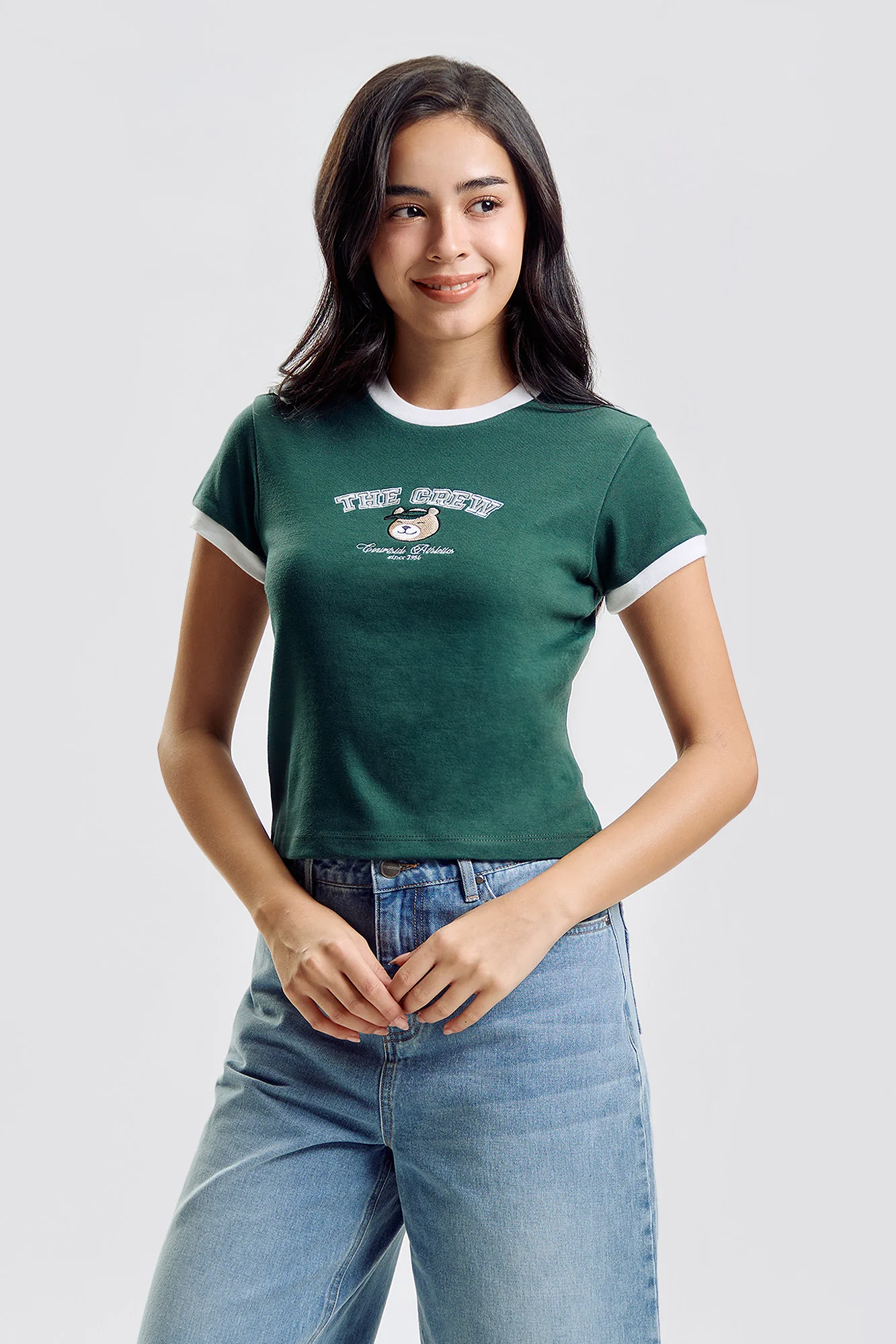 Crew Courtside Classics Slim Ringer Graphic T-Shirt