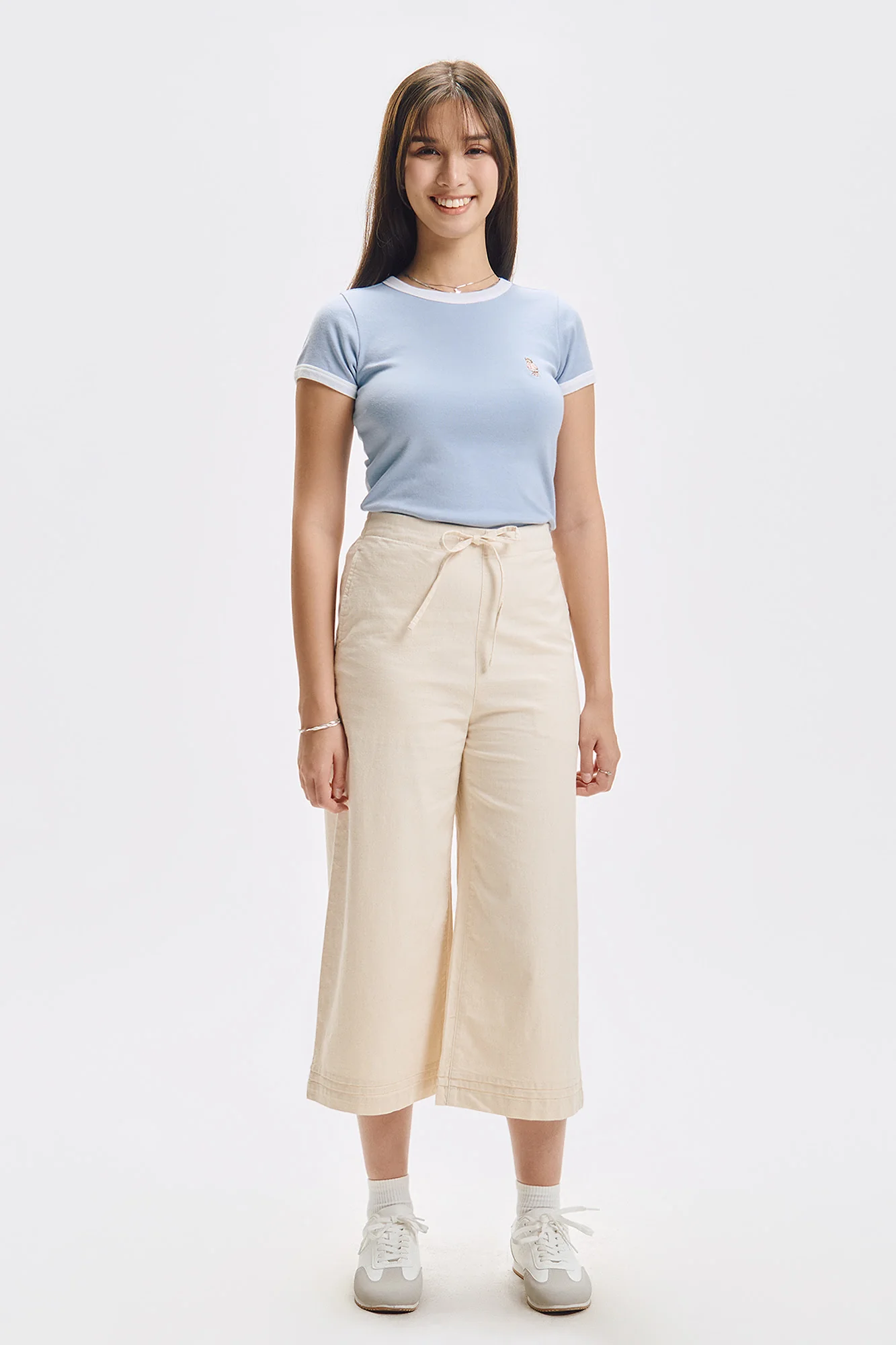 Drawstring Culottes with Pintuck Detail - Image 5