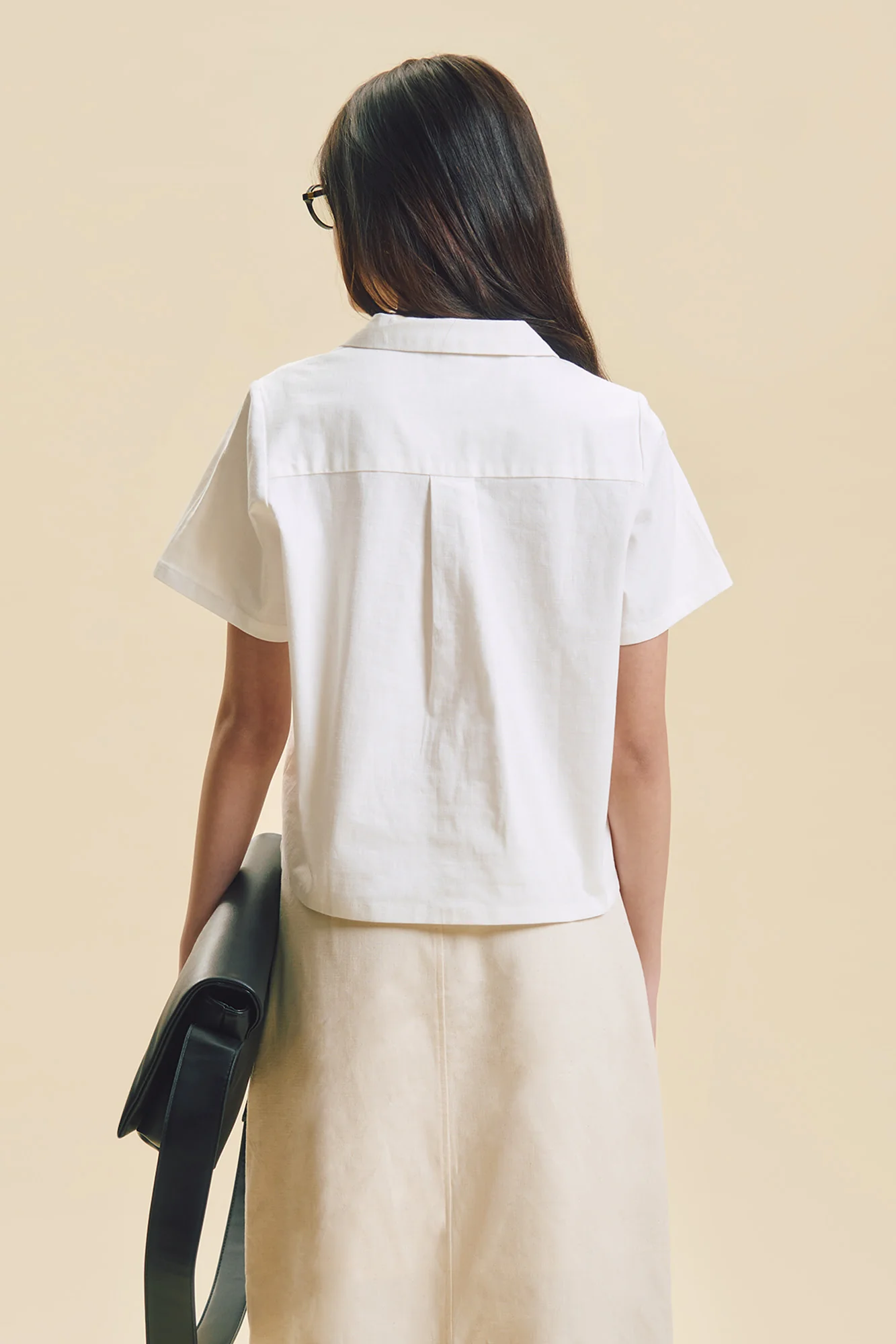 Dress Code Cropped Relaxed Button Down Top - Image 3