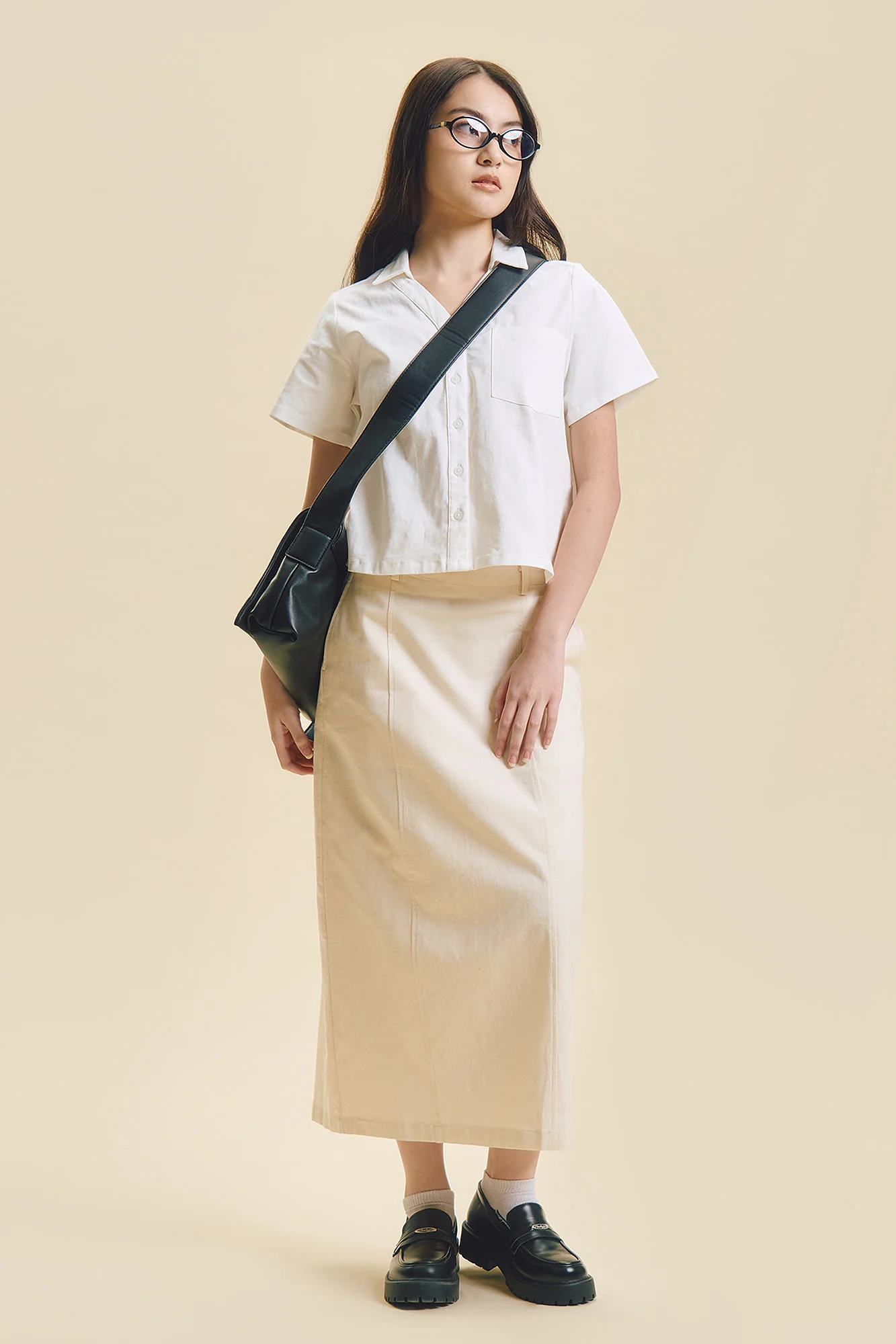 Dress Code Cropped Relaxed Button Down Top - Image 4