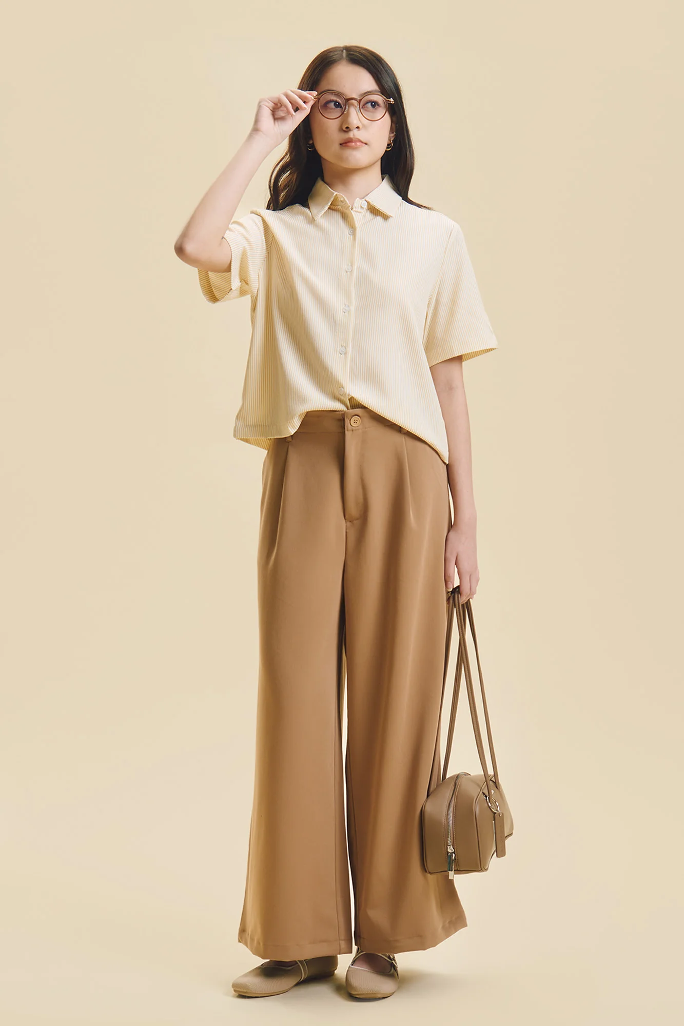 Dress Code Cropped Relaxed Button Down Top - Image 4