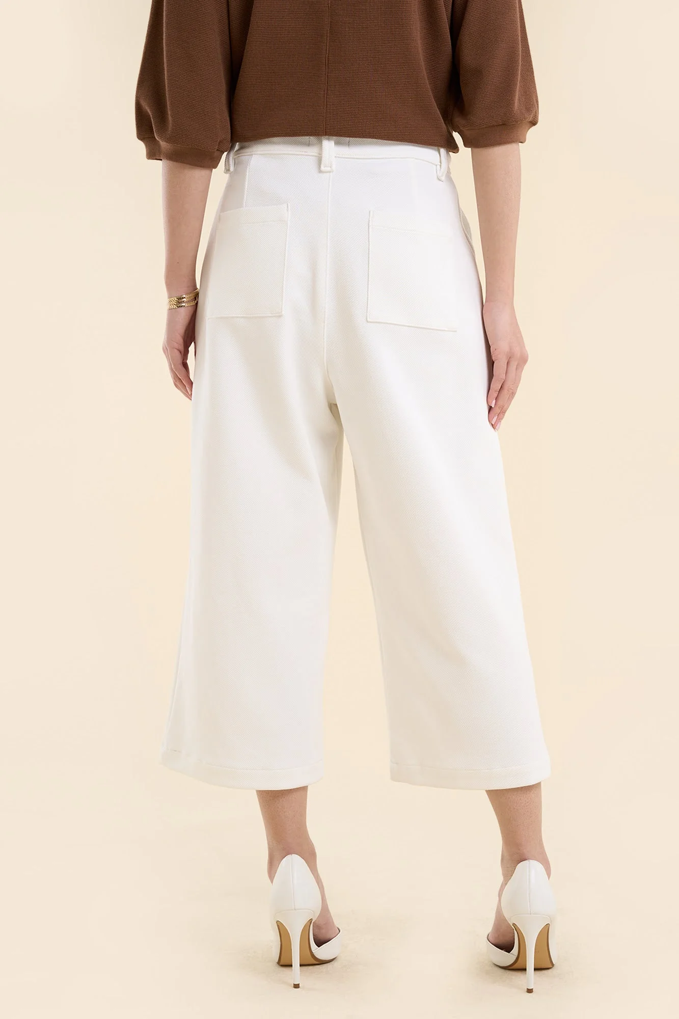 Dress Code Knit Wide Cropped Pants - Image 8