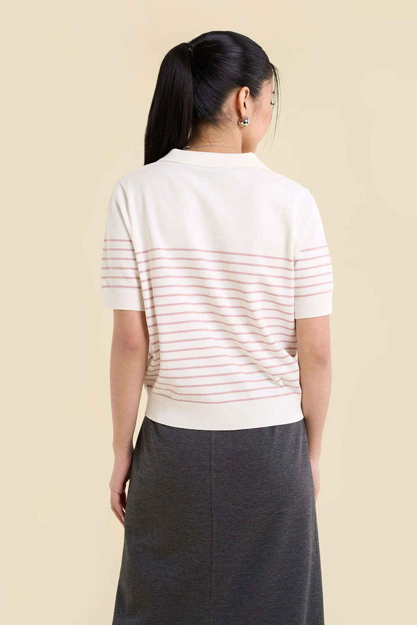 Dress Code Light Knit Striped Polo - Image 7