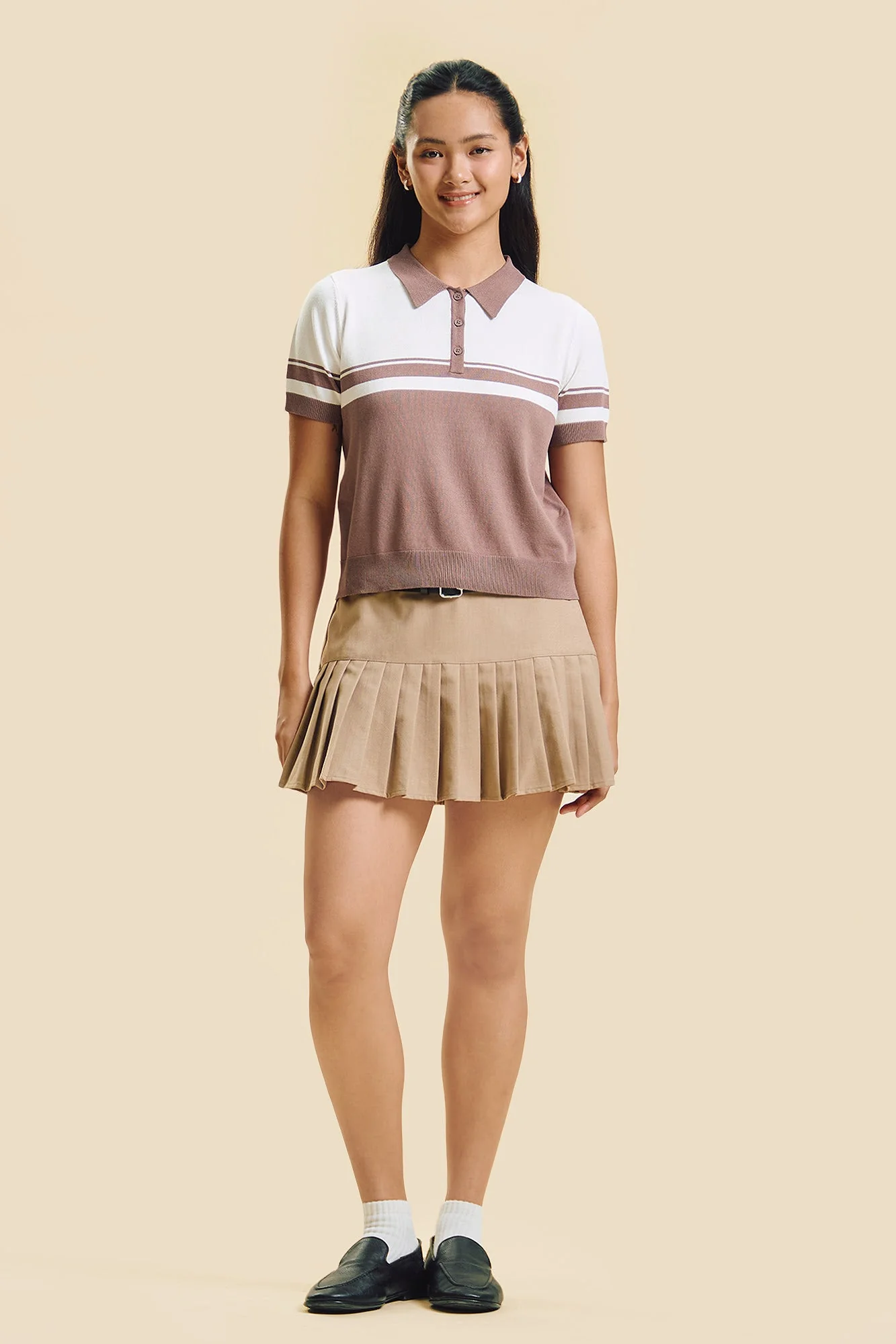 Dress Code Mini Pleated Skort with Belt - Image 10