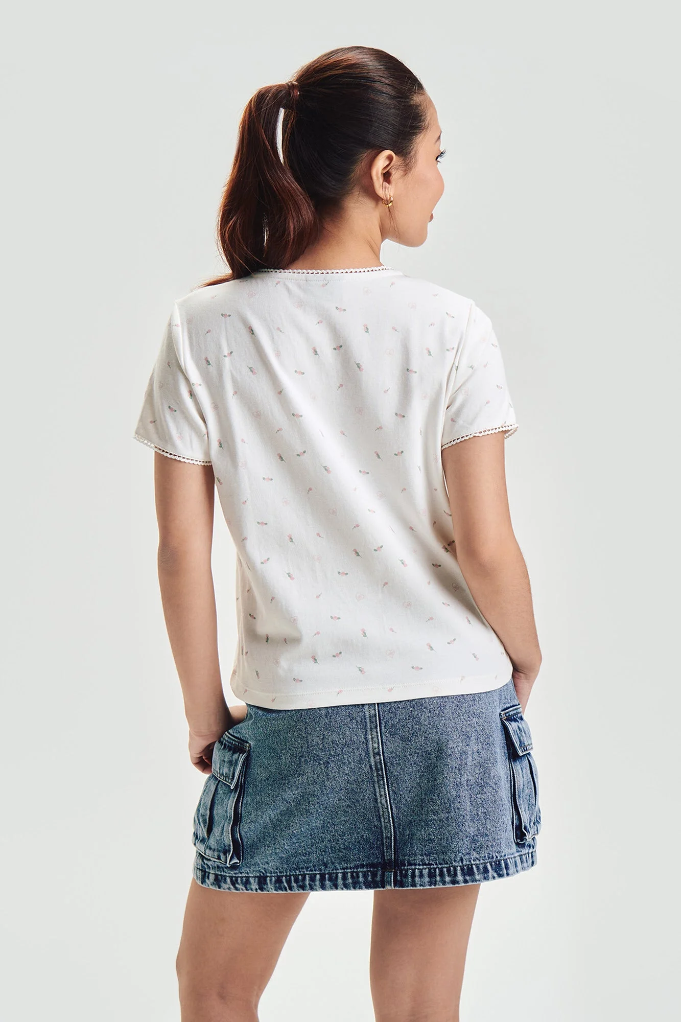 Floral All-Over Print Button Down Top - Image 7