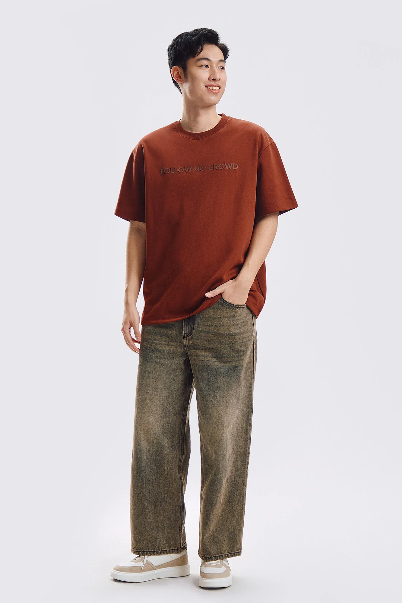 Follow No Crowd Relaxed Fit Graphic T-Shirt - Image 40