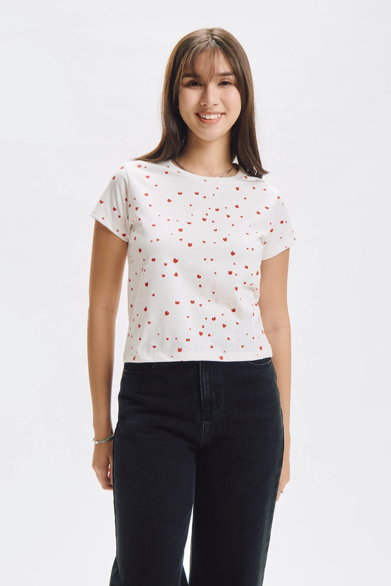 Hearts All-Over Print Relaxed T-Shirt