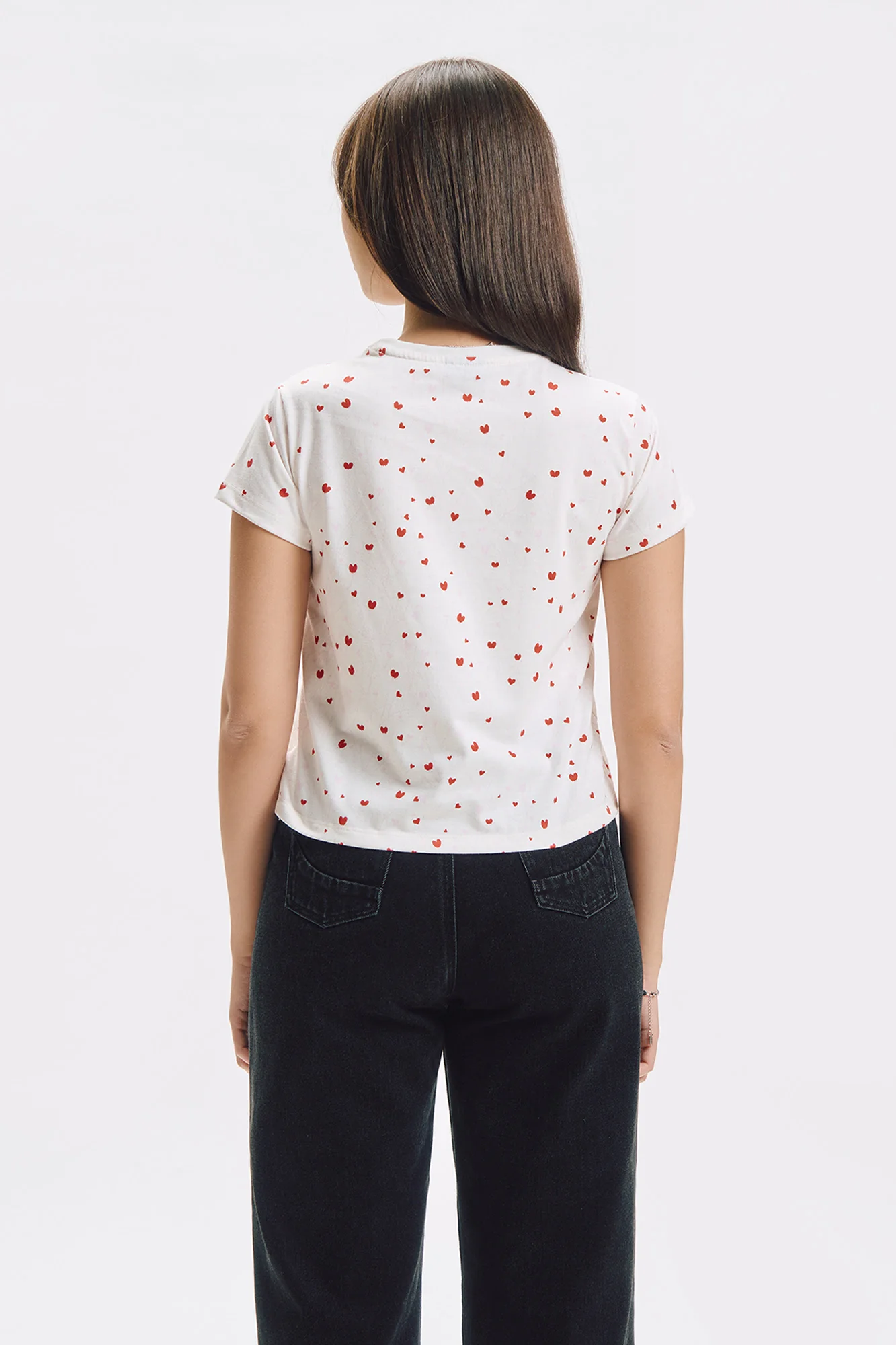 Hearts All-Over Print Relaxed T-Shirt - Image 3