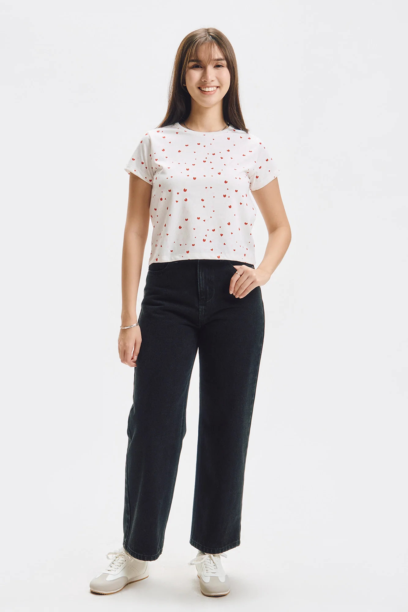 Hearts All-Over Print Relaxed T-Shirt - Image 4