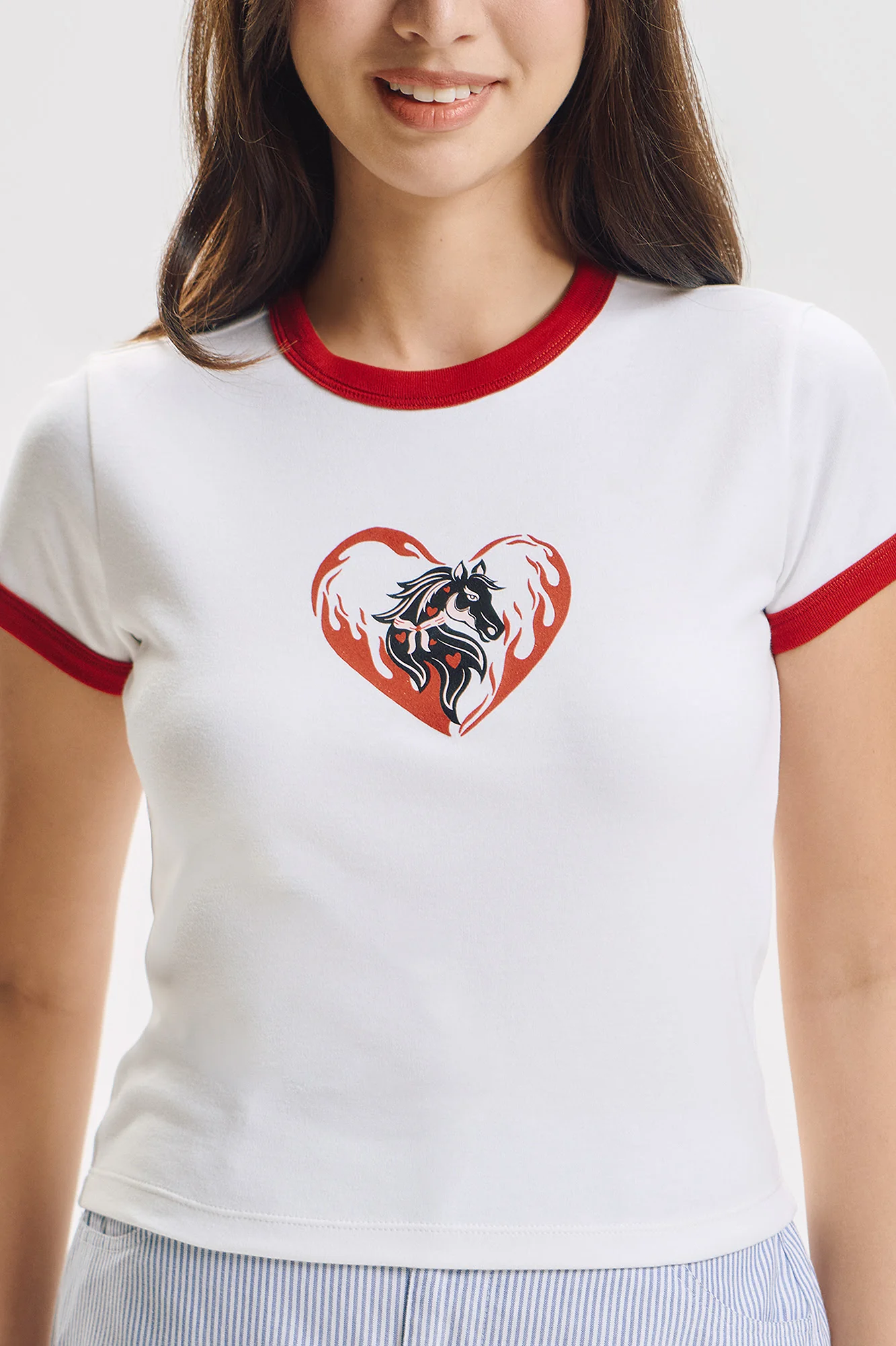 Horse Ringer Slim Graphic T-Shirt - Image 2