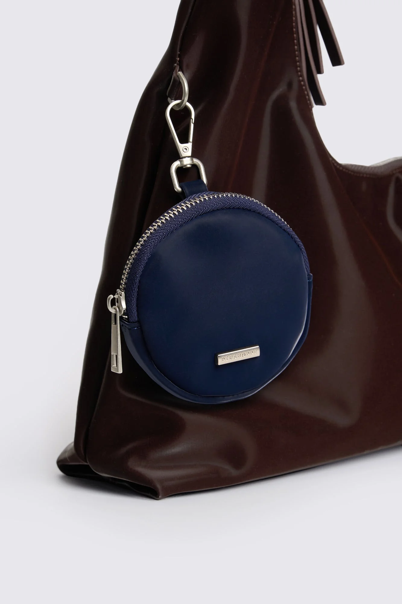 Iridescent Circular Coin Purse with Branding - Image 4