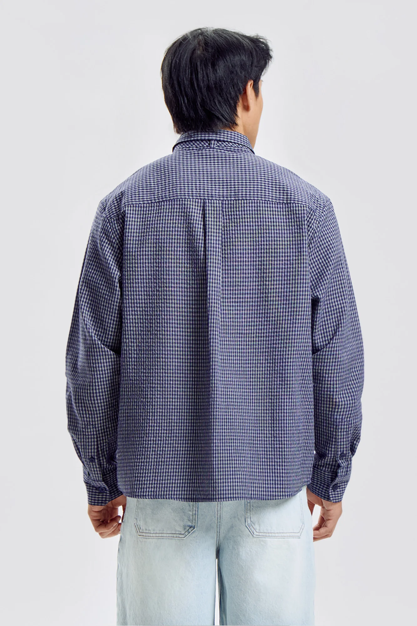 Long Sleeve Relaxed Shirt with Neck Tie - Image 3