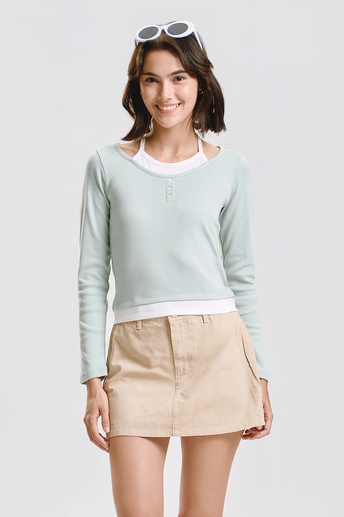 Long Sleeved Two-Fer Top