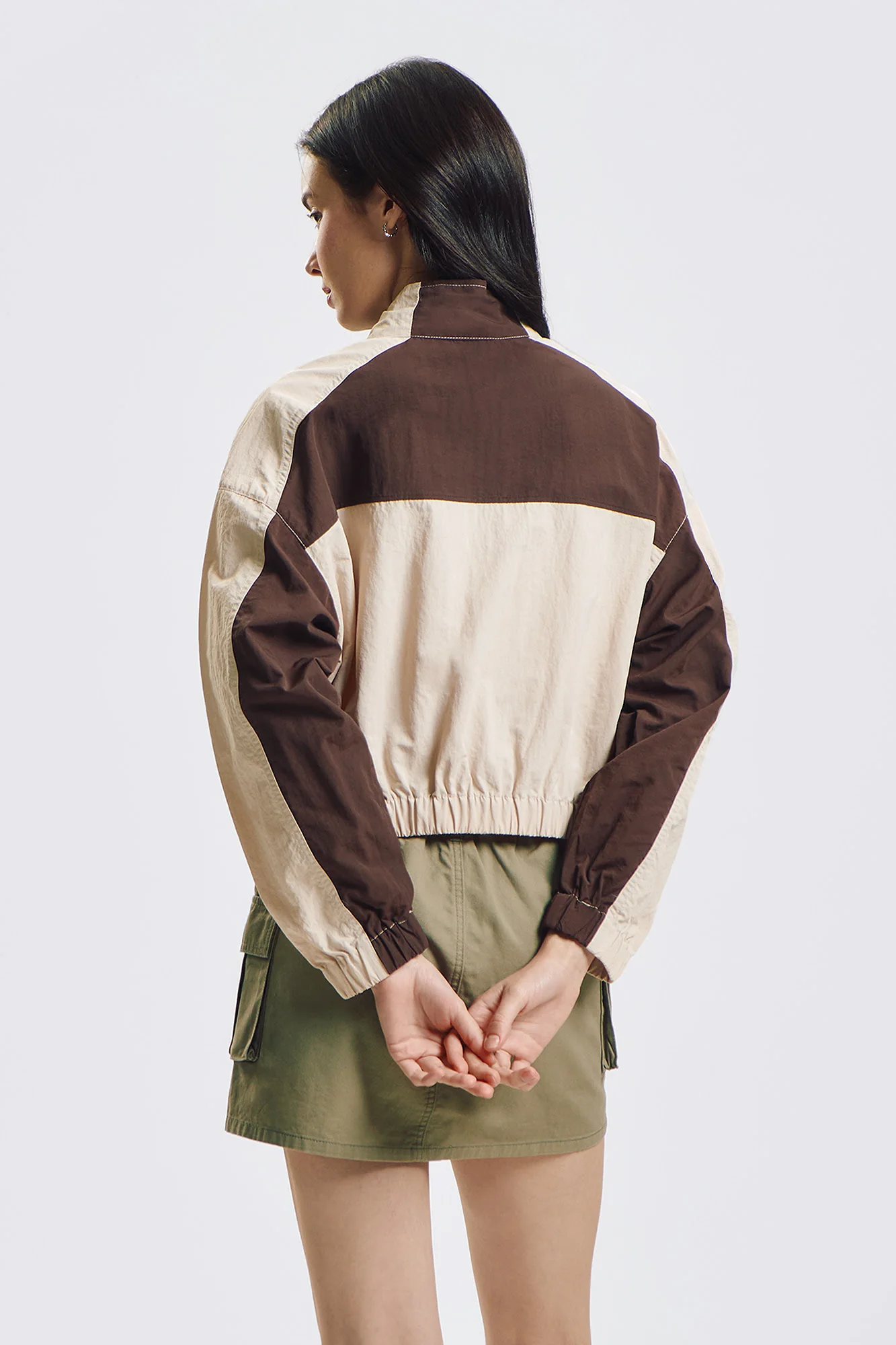 Loose Color Block Nylon Jacket - Image 3