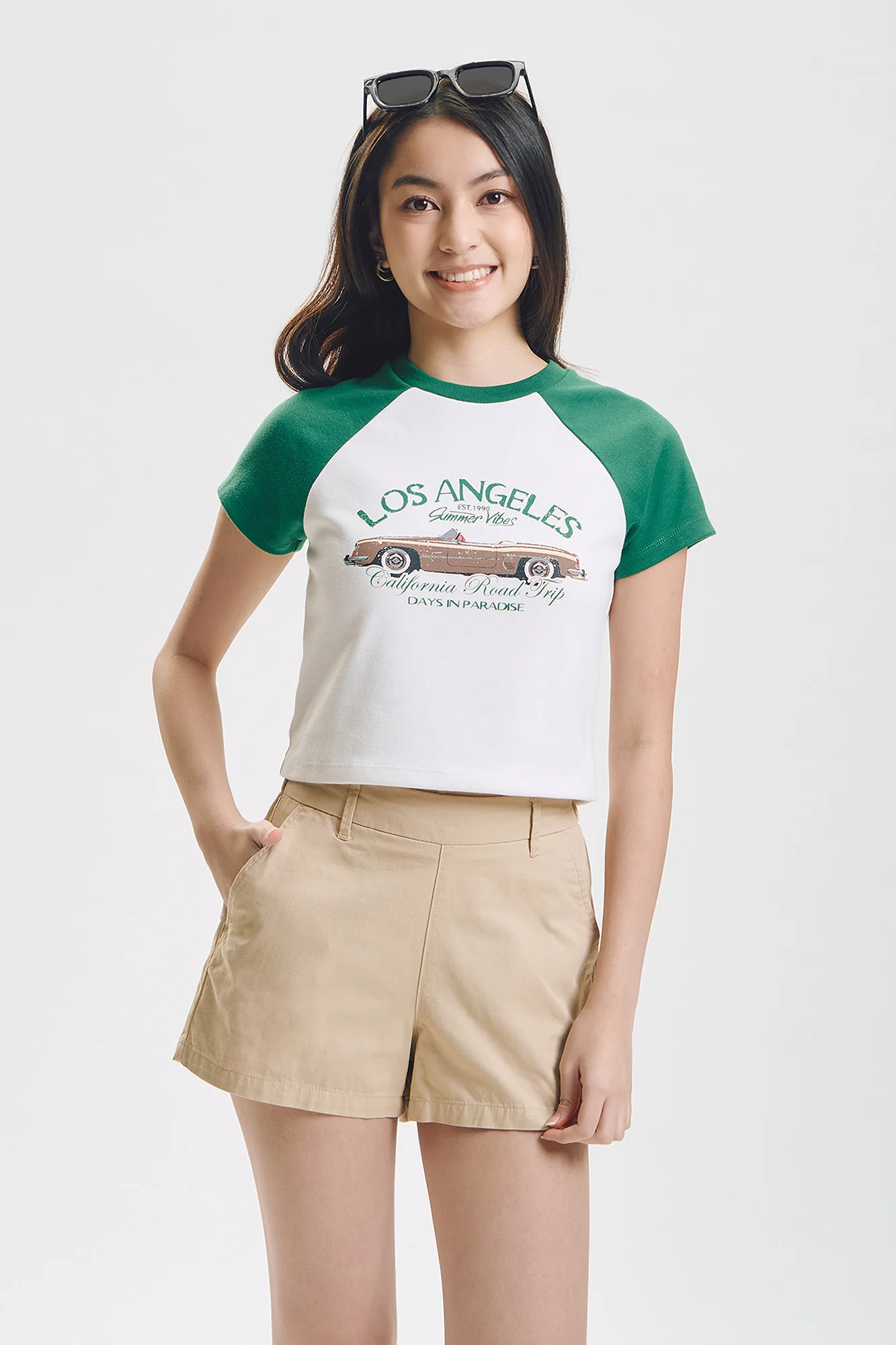 Los Angeles Slim Raglan Graphic T-Shirt