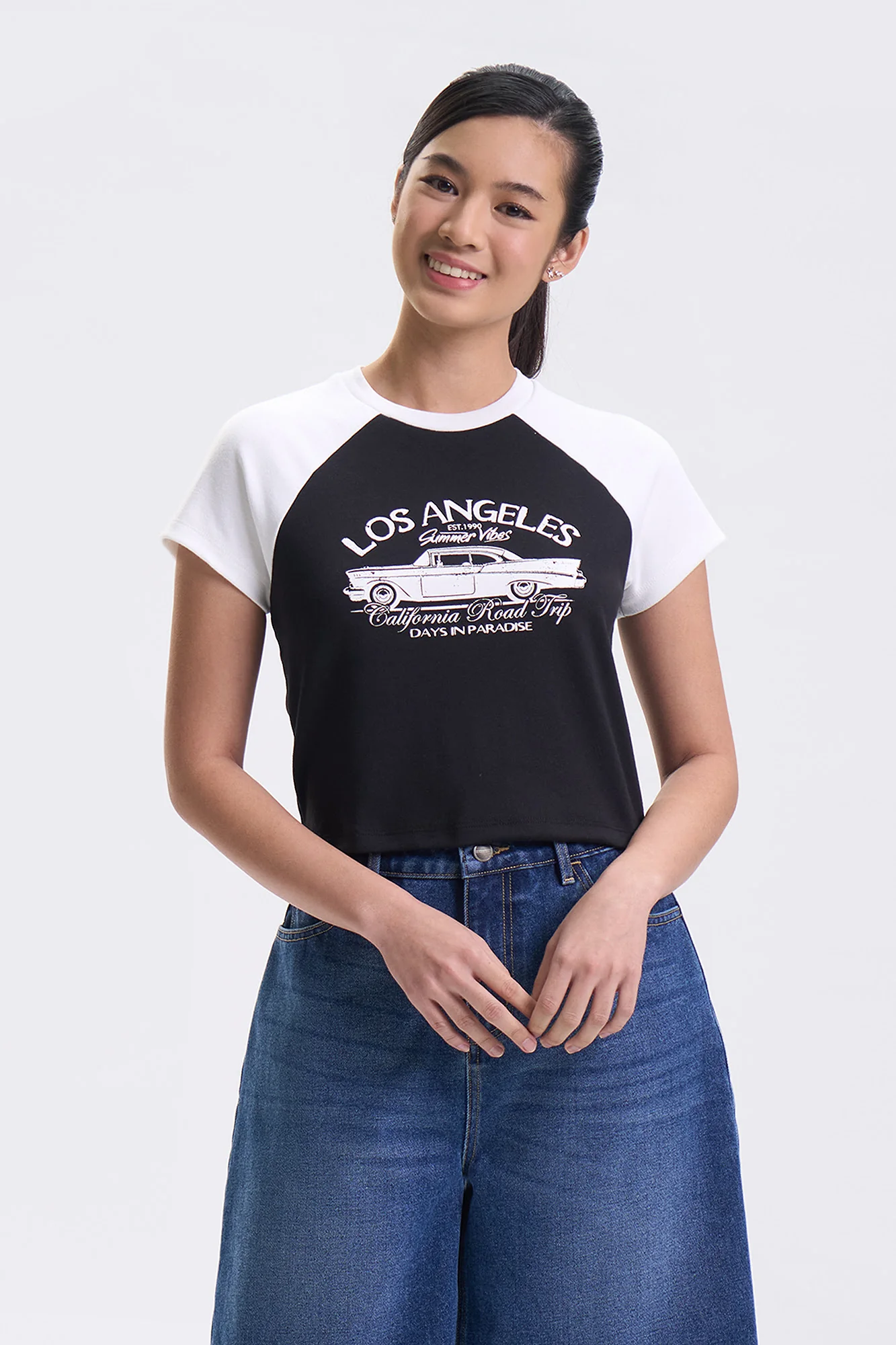 Los Angeles Slim Raglan Graphic T-Shirt