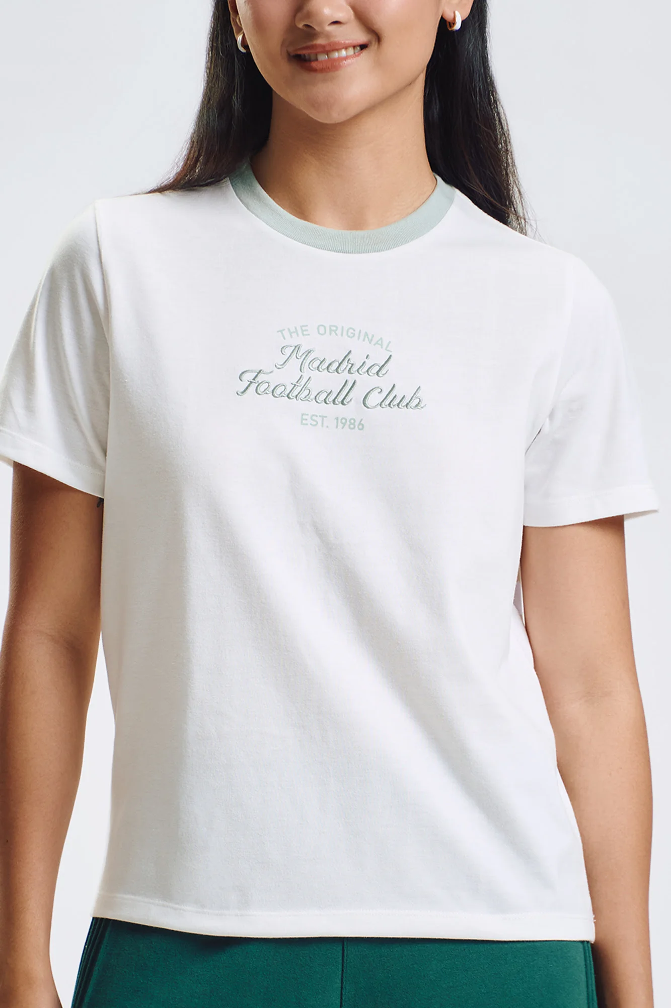Madrid Football Club Relaxed Ringer Graphic T-Shirt - Image 2