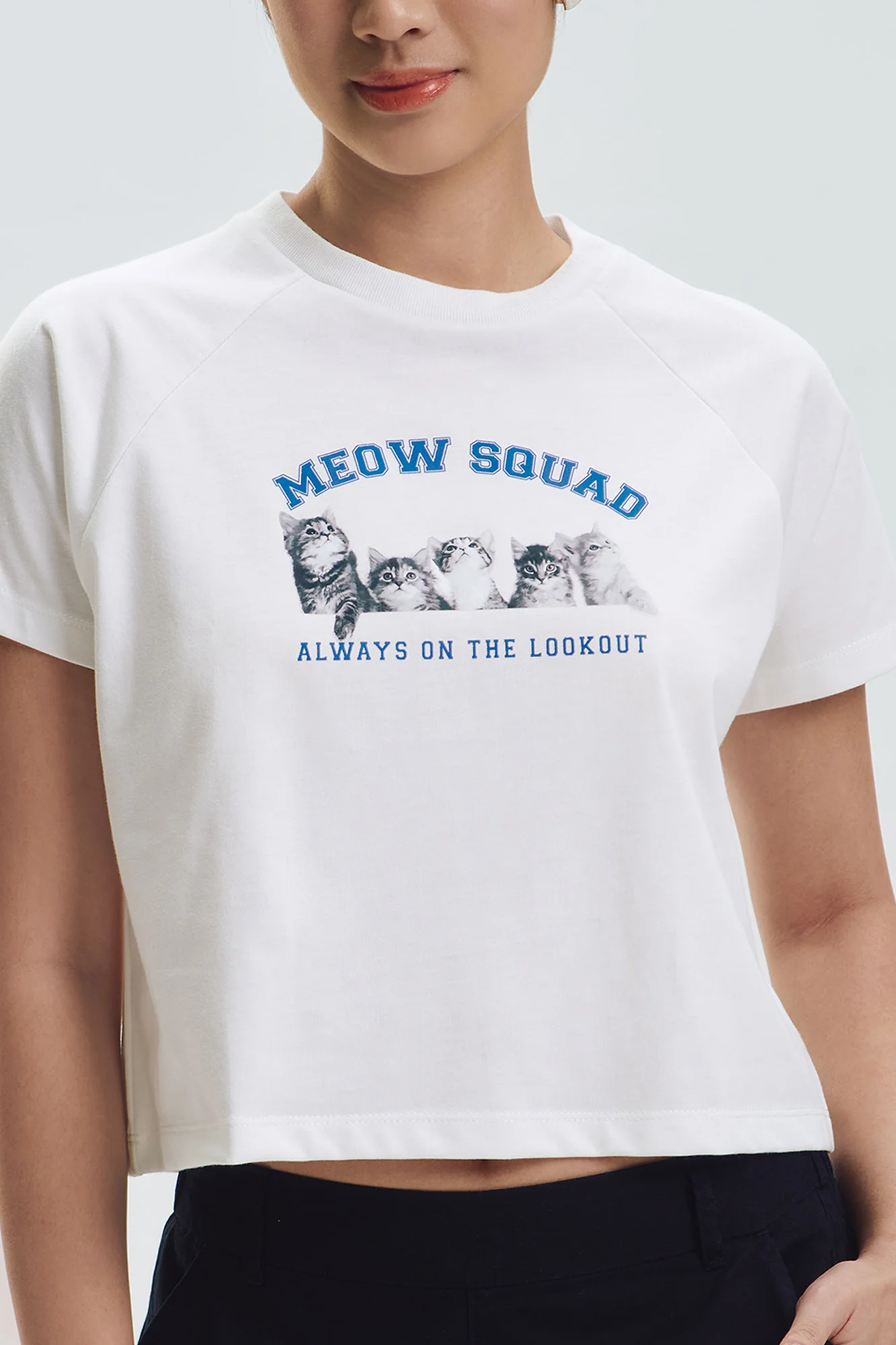 Meow Squad Raglan Relaxed Graphic T-Shirt - Image 2