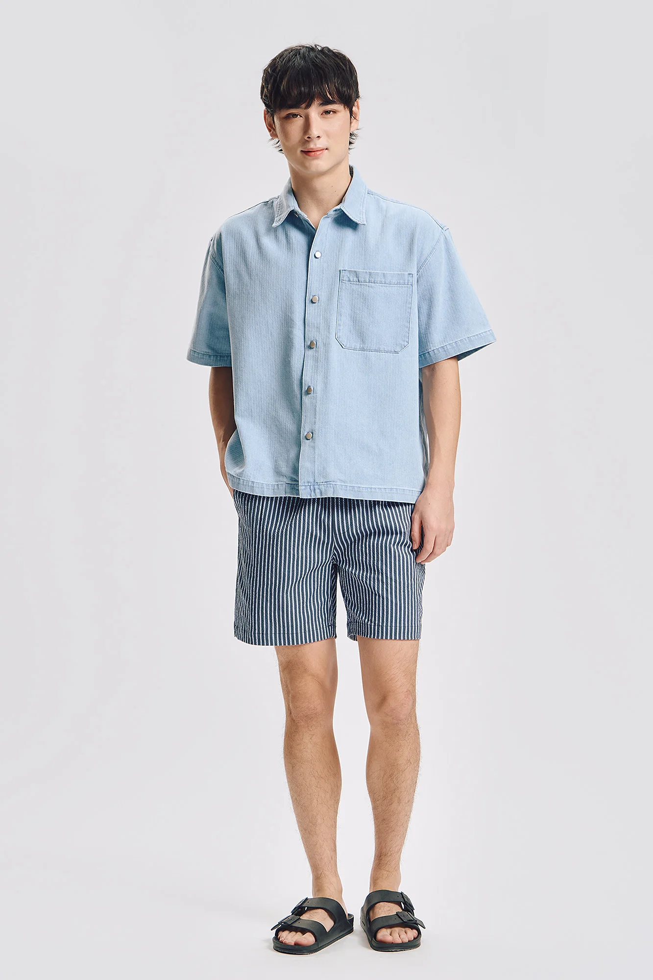 Modern Fit Swim Striped Seersucker Shorts - Image 5