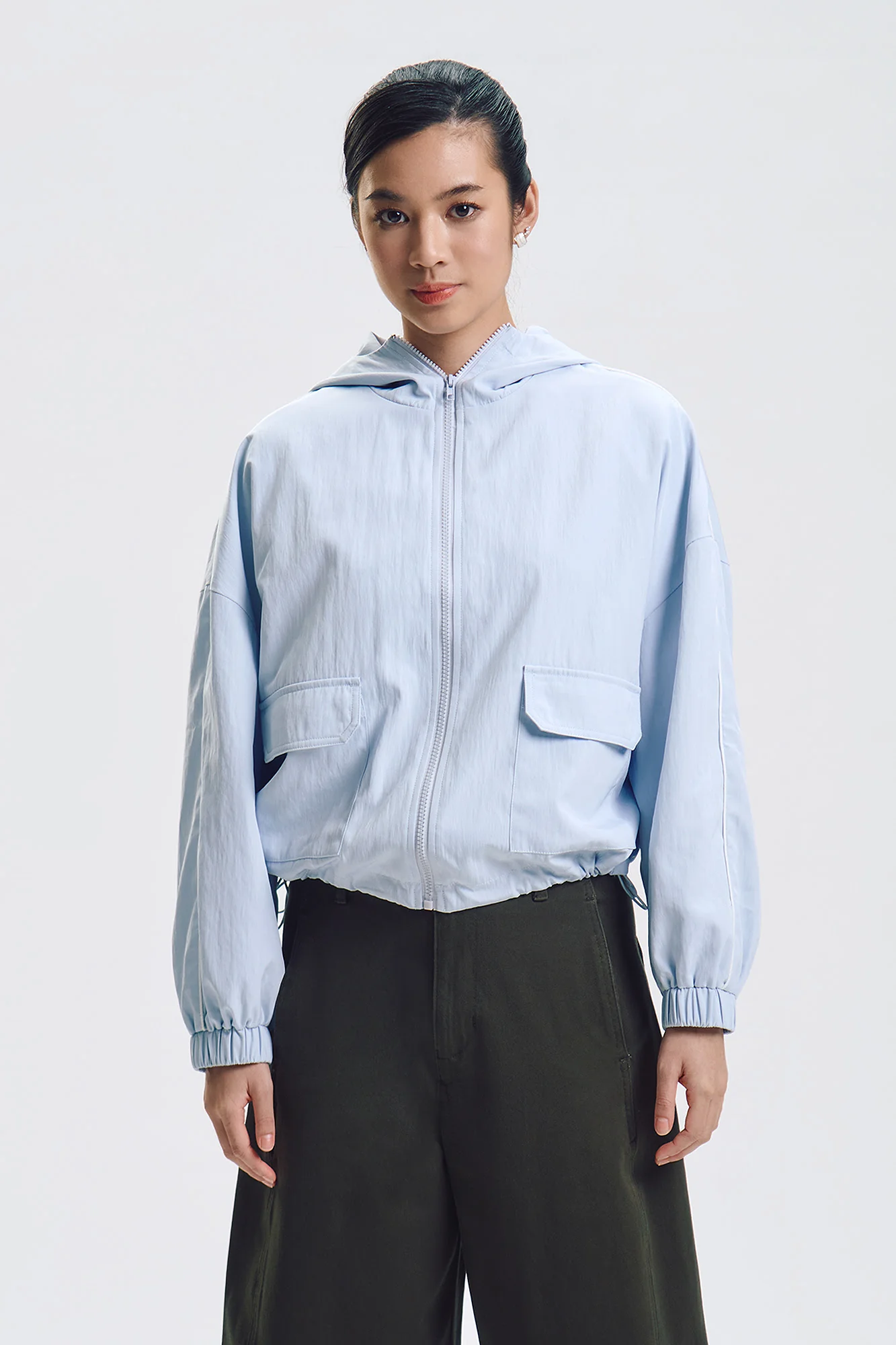 Nylon Loose Hooded Jacket
