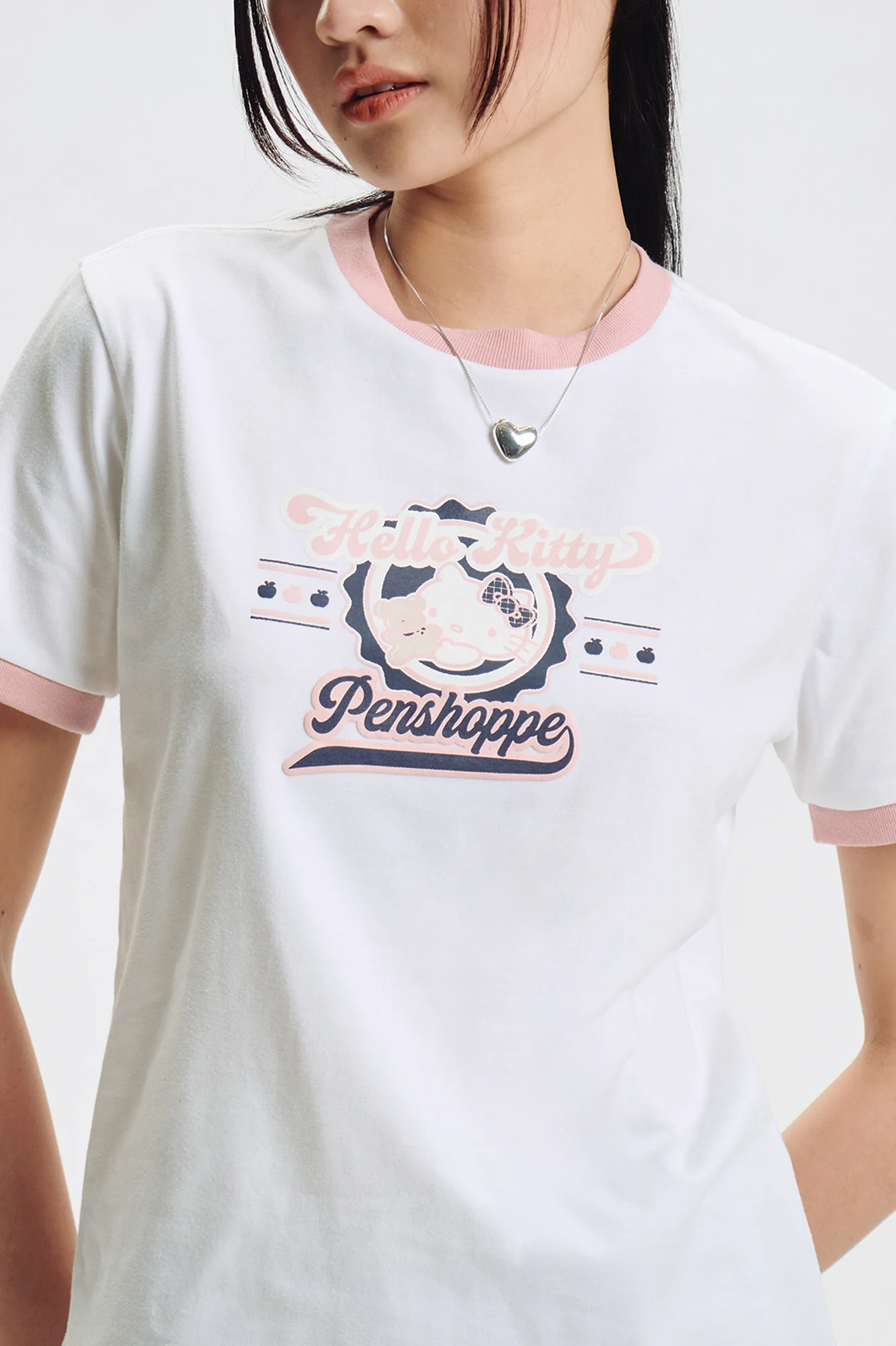 Penshoppe ❤️ Hello Kitty Relaxed Ringer Graphic T-Shirt - Image 2