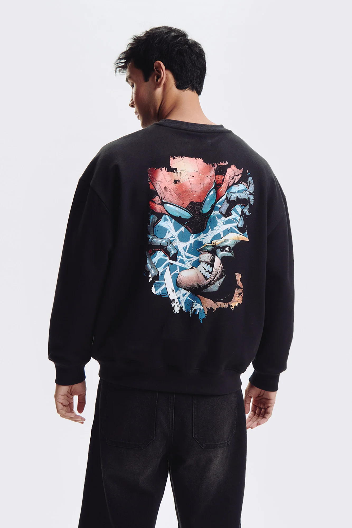 Penshoppe Marvel Spider-Man Relaxed Graphic Pullover Sweatshirt