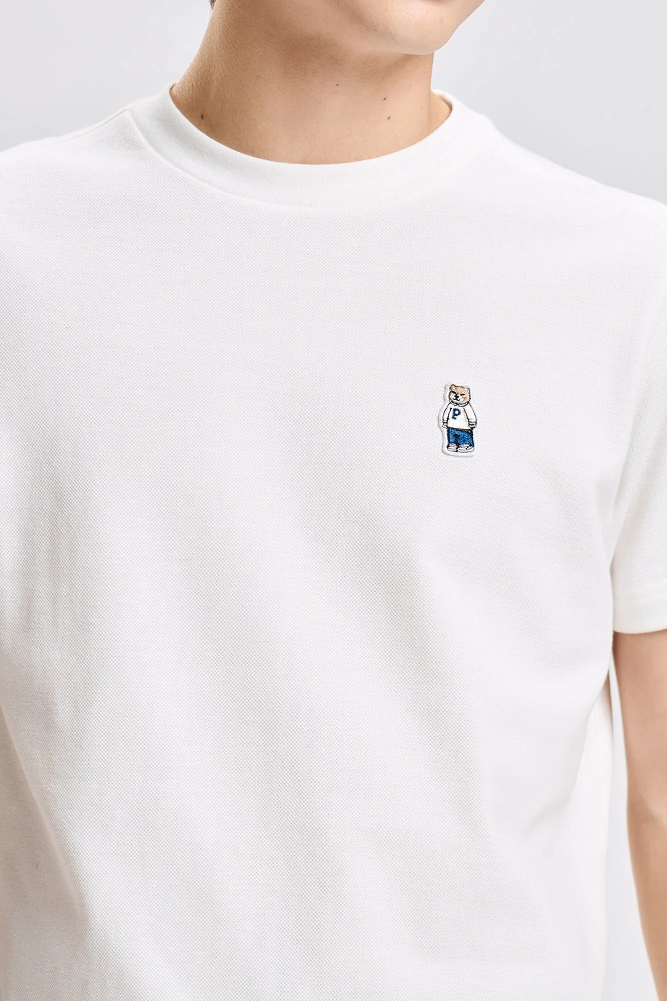 Regular Fit T-Shirt with Crew Bear Patch Embroidery - Image 20