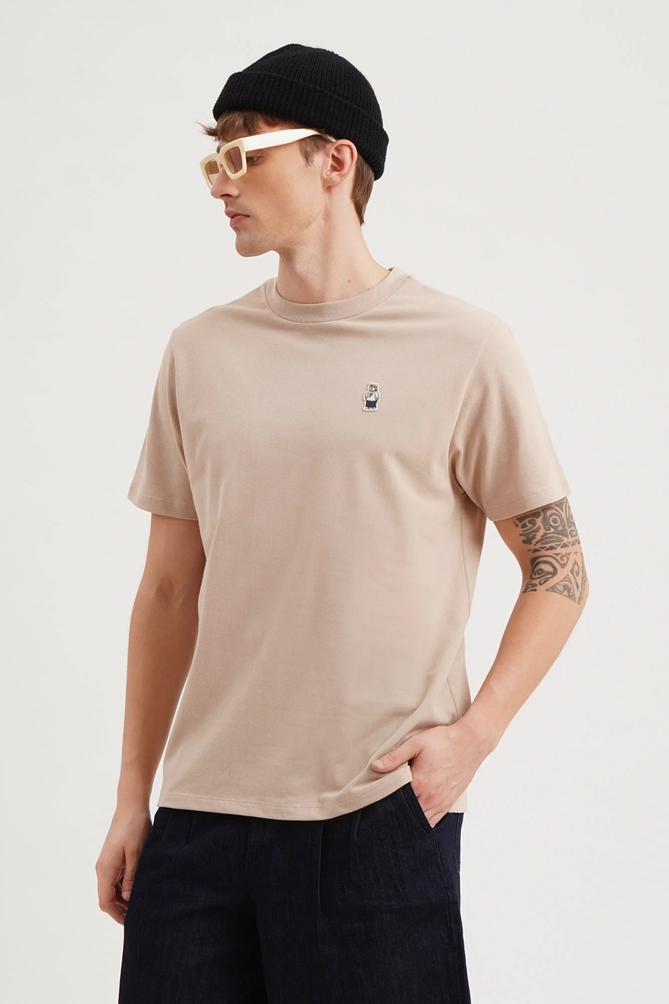 Regular Fit T-Shirt with Crew Bear Patch Embroidery - Image 35