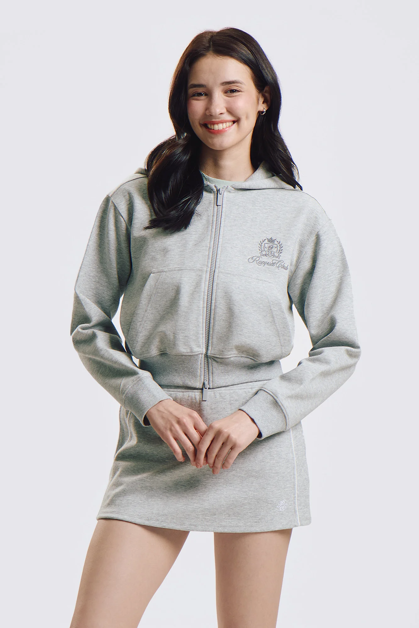 Relaxed Cropped Zip Hoodie