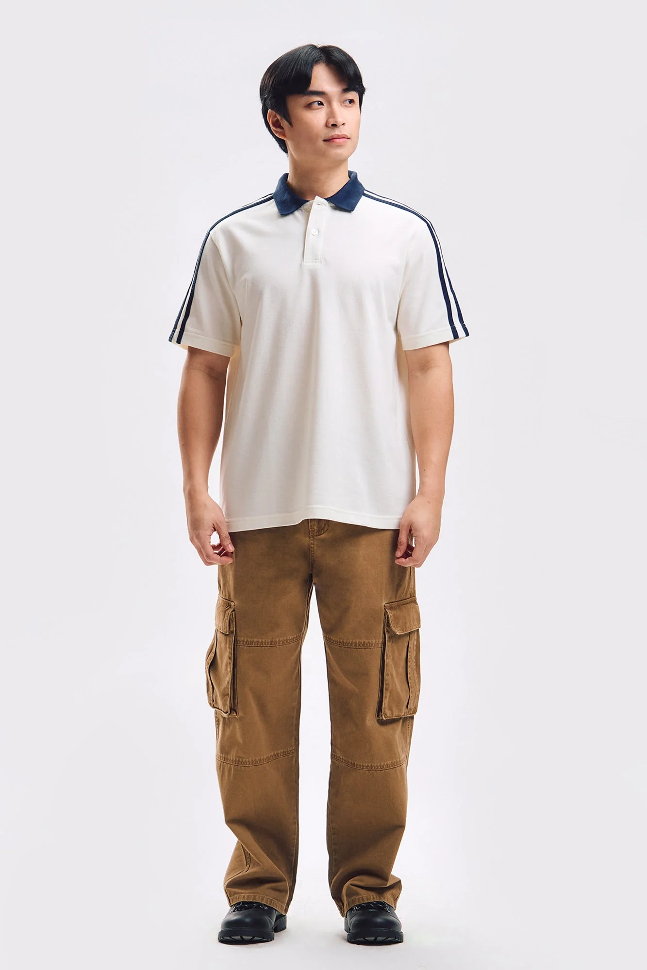 Relaxed Fit Polo with Contrast Details - Image 12