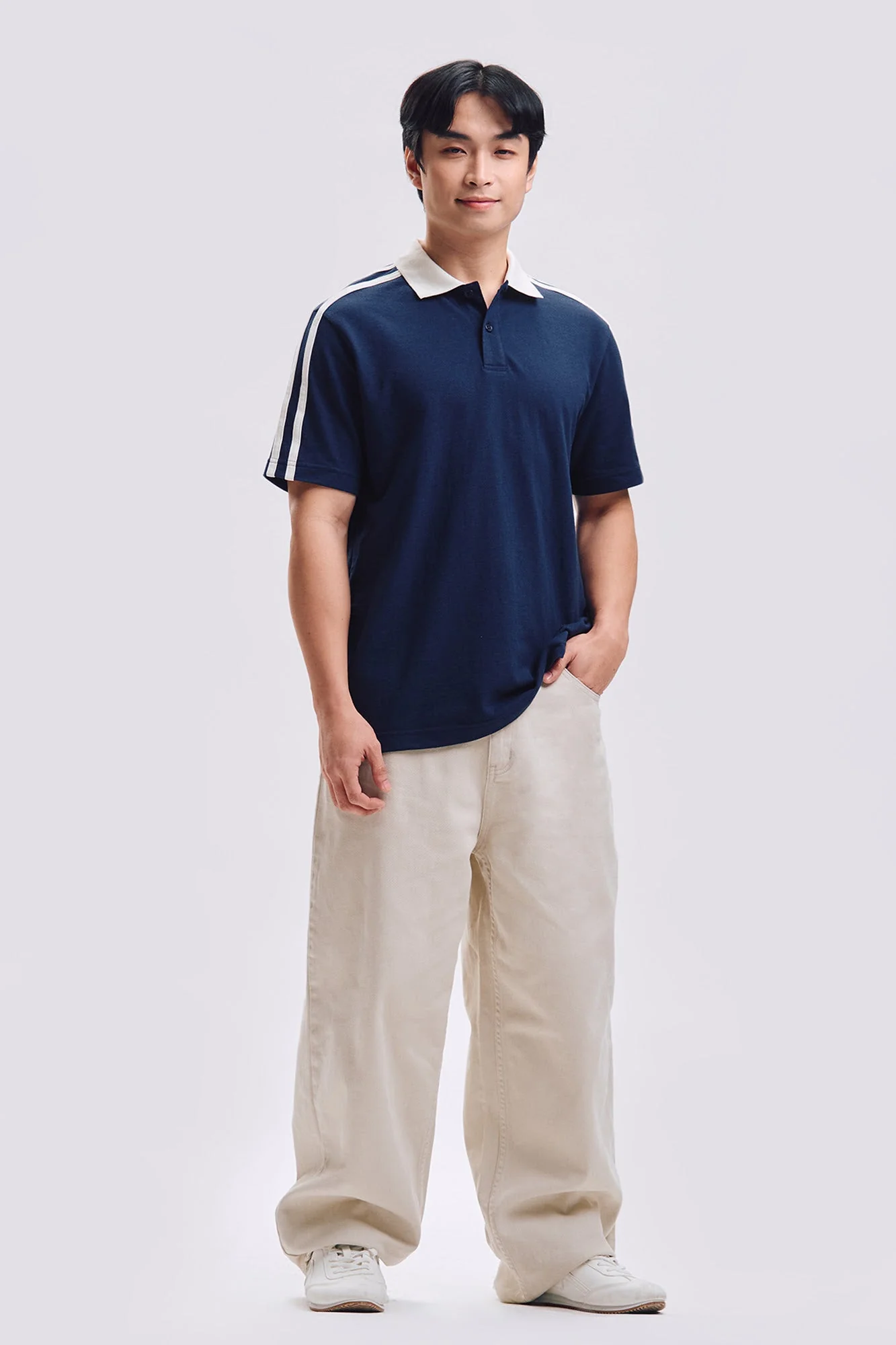 Relaxed Fit Polo with Contrast Details - Image 8