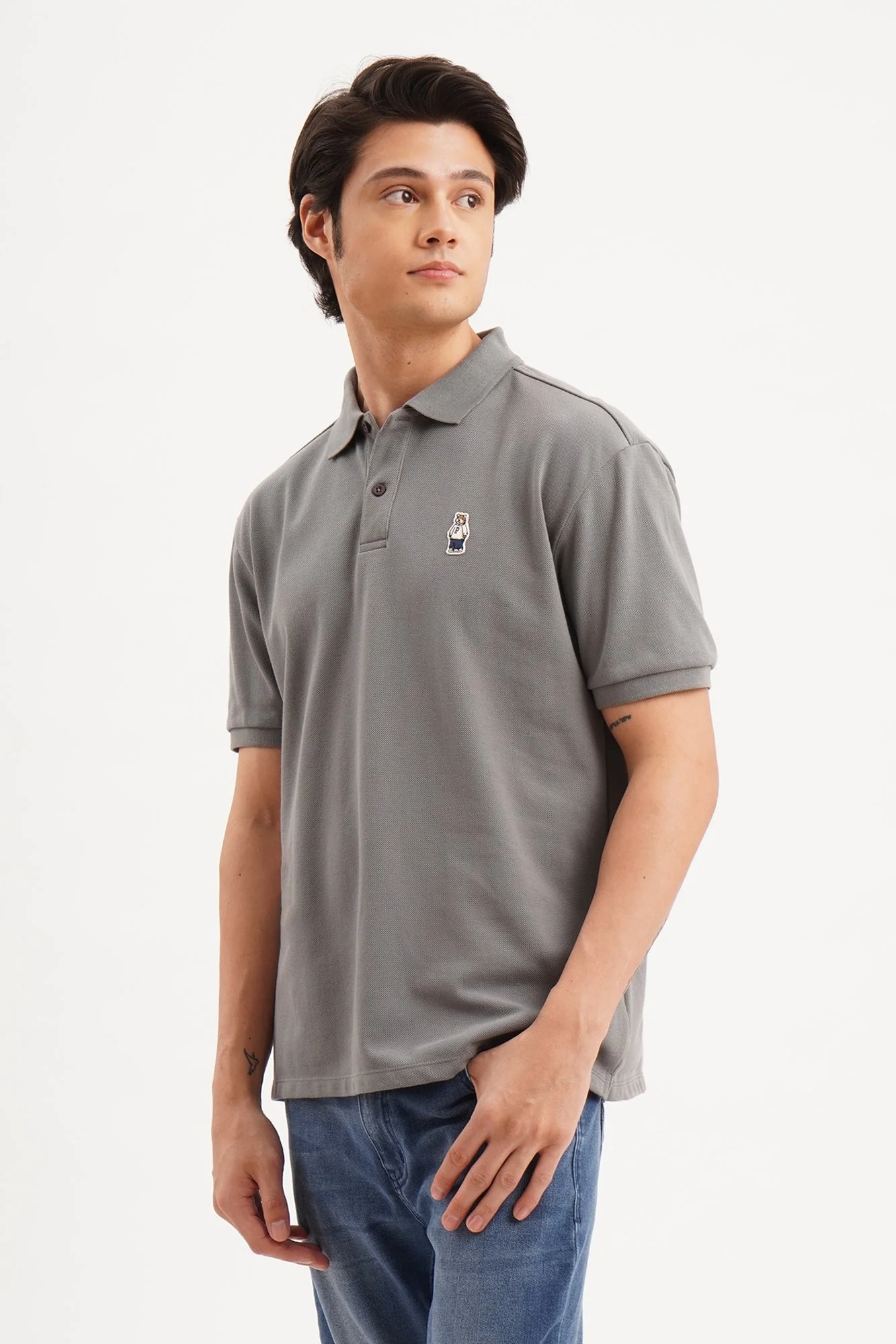 Relaxed Fit Polo with Crew Bear Patch Embroidery - Image 19
