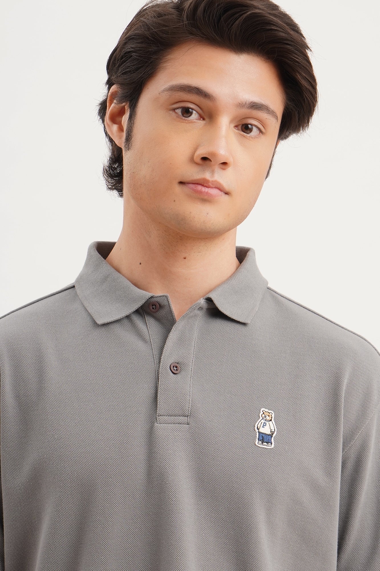 Relaxed Fit Polo with Crew Bear Patch Embroidery - Image 20