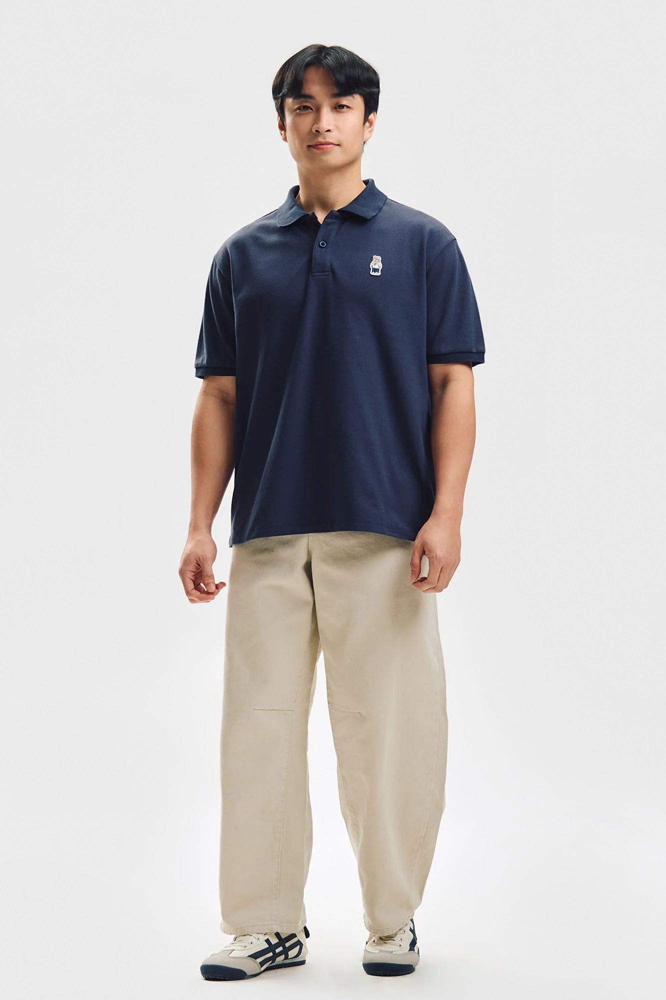 Relaxed Fit Polo with Crew Bear Patch Embroidery - Image 34