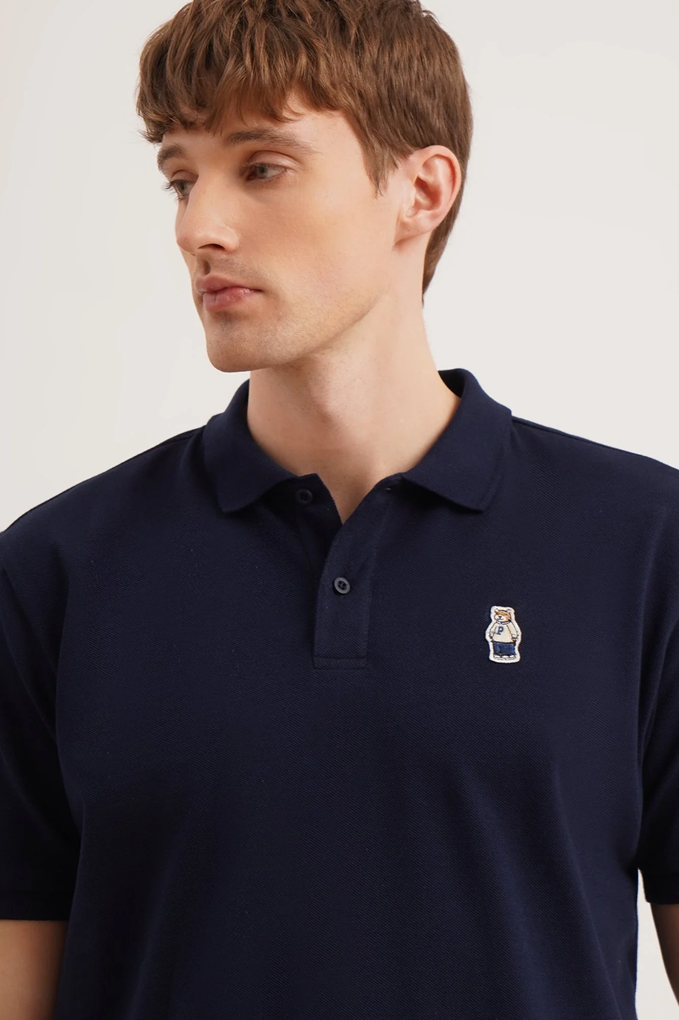 Relaxed Fit Polo with Crew Bear Patch Embroidery - Image 36