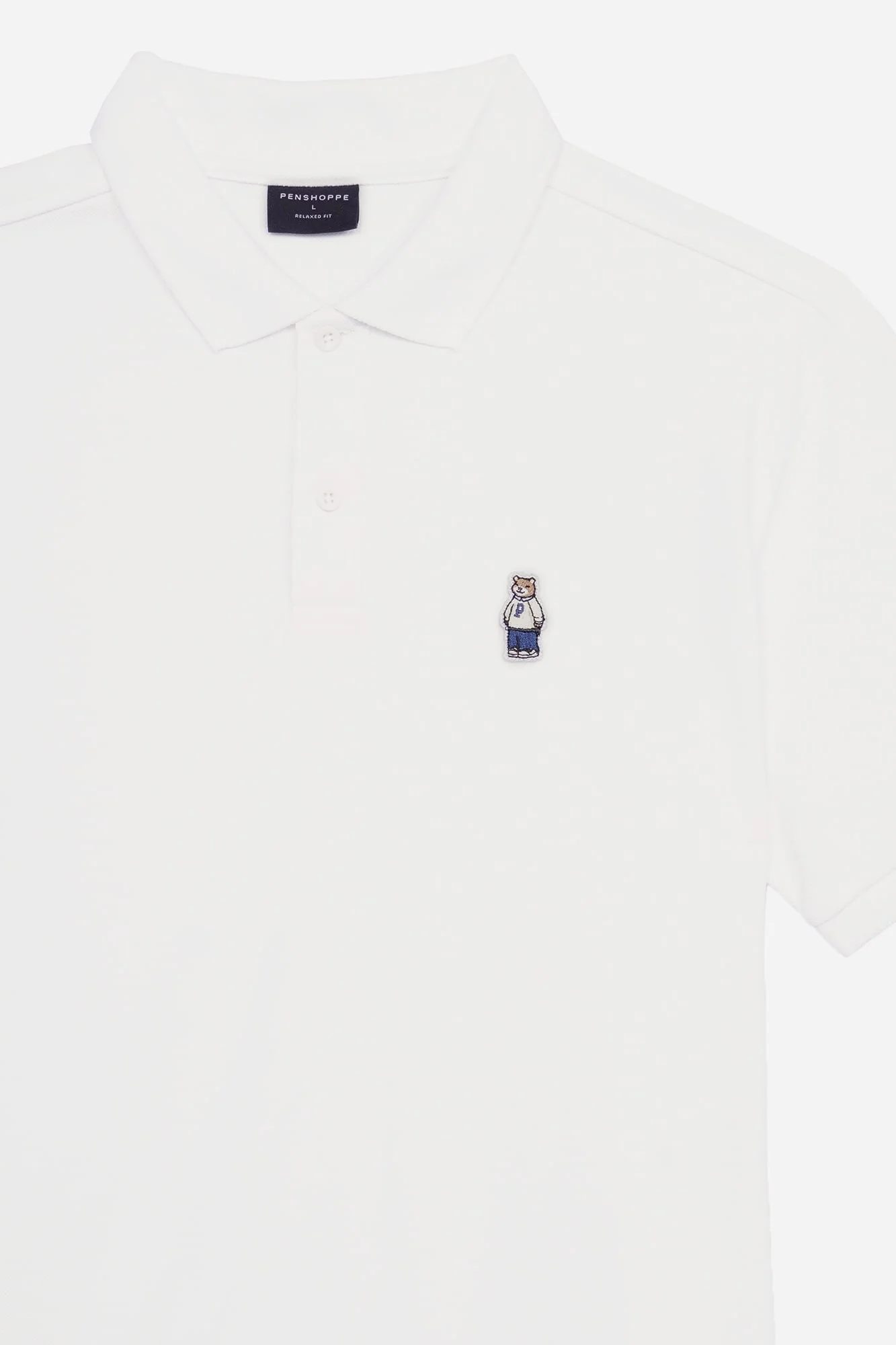 Relaxed Fit Polo with Crew Bear Patch Embroidery - Image 46